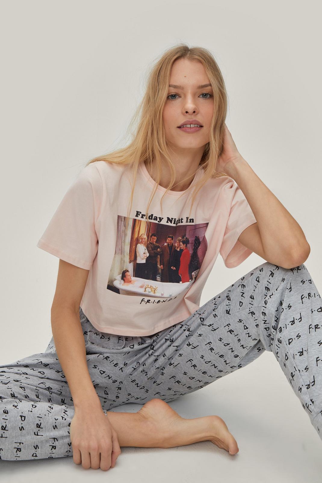Pyjama t-shirt & pantalon assorti à impressions Friends, Grey image number 1