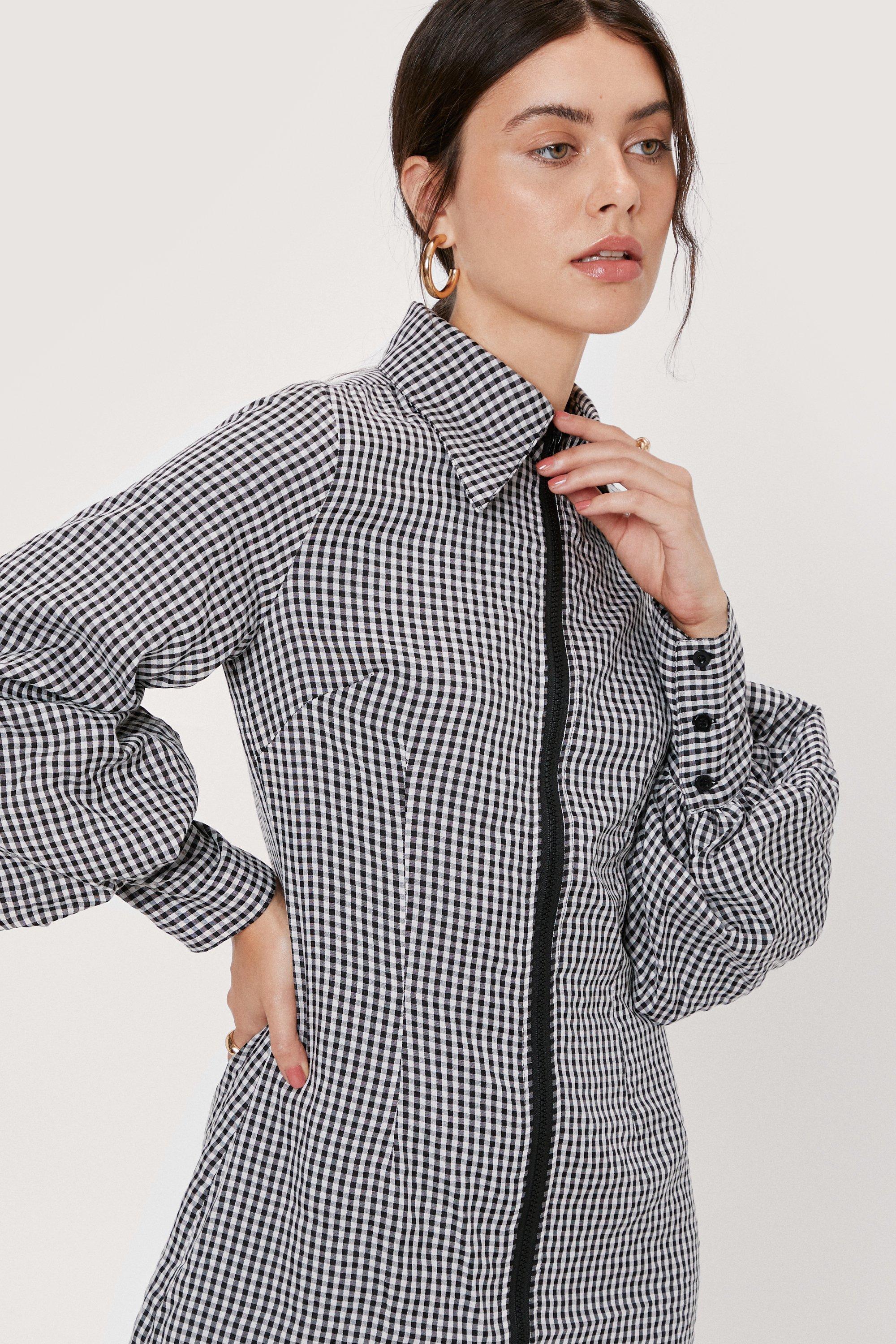 Zip store shirt dress