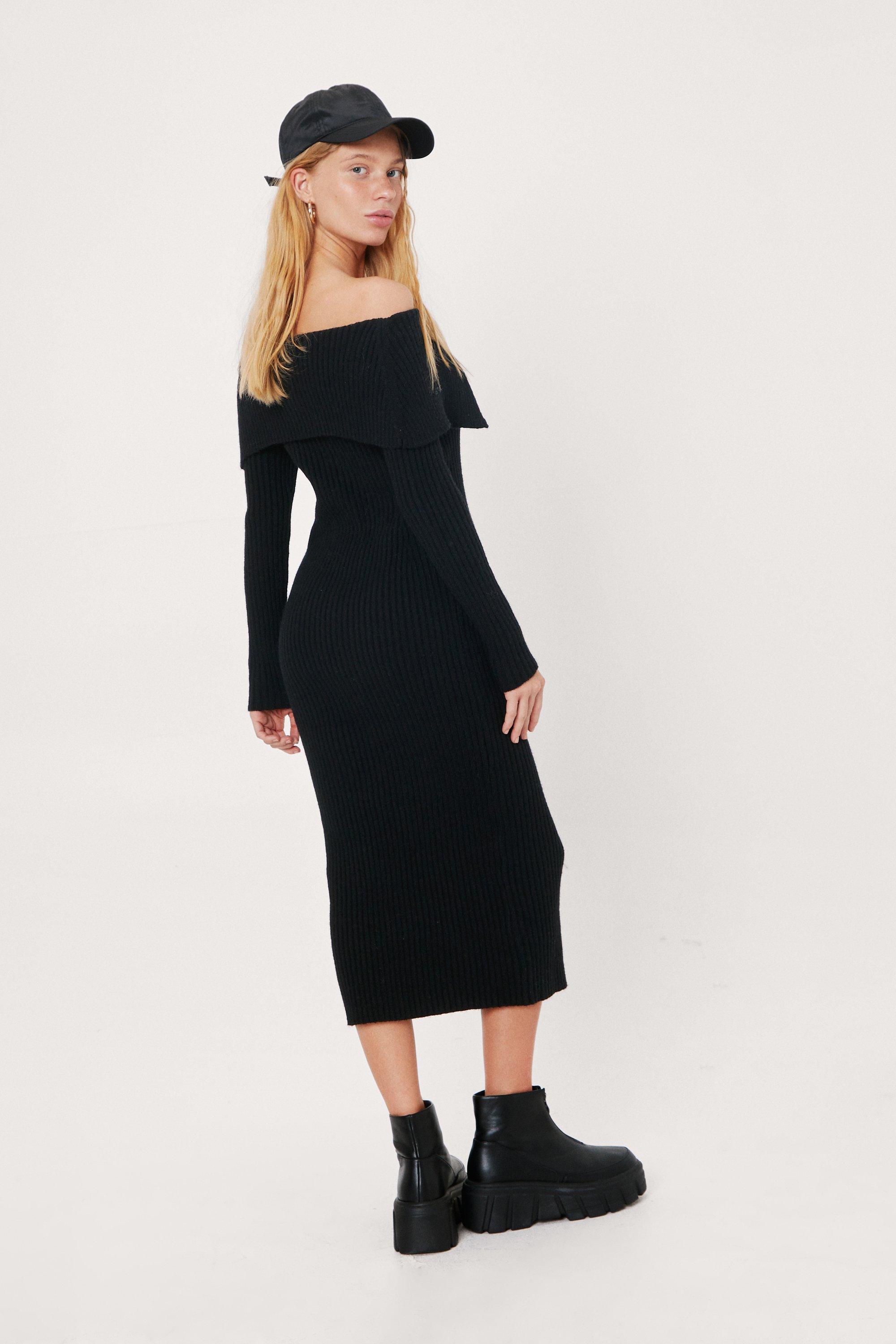 Fold over store bardot midi dress