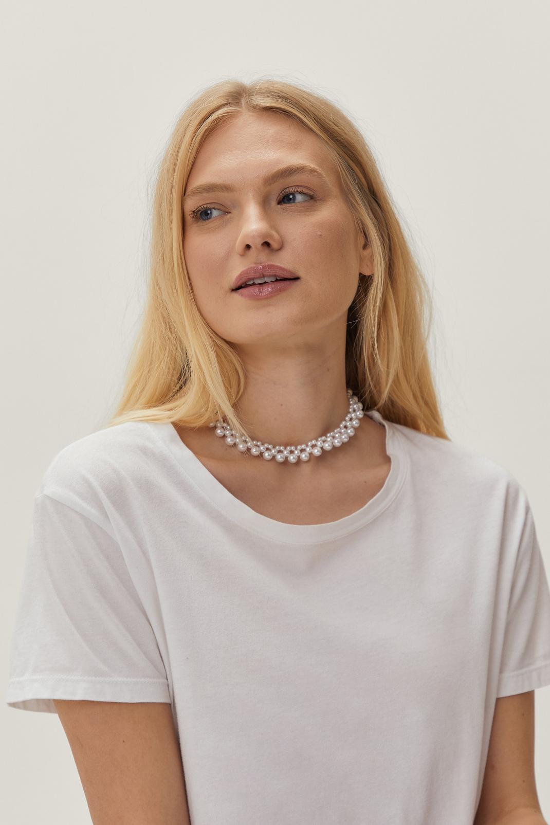 Pearl Inspired Choker Necklace image number 1