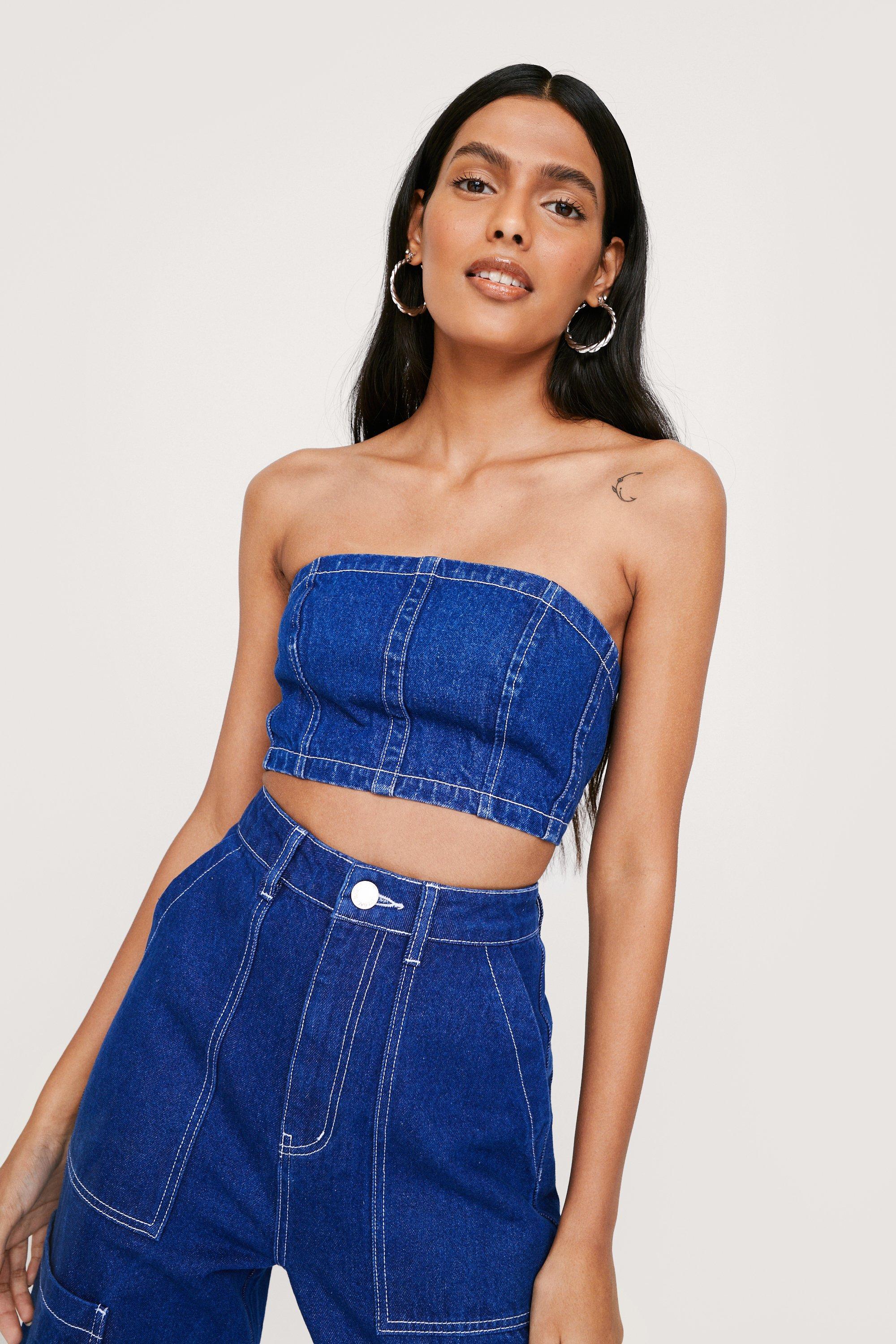 denim bandeau top