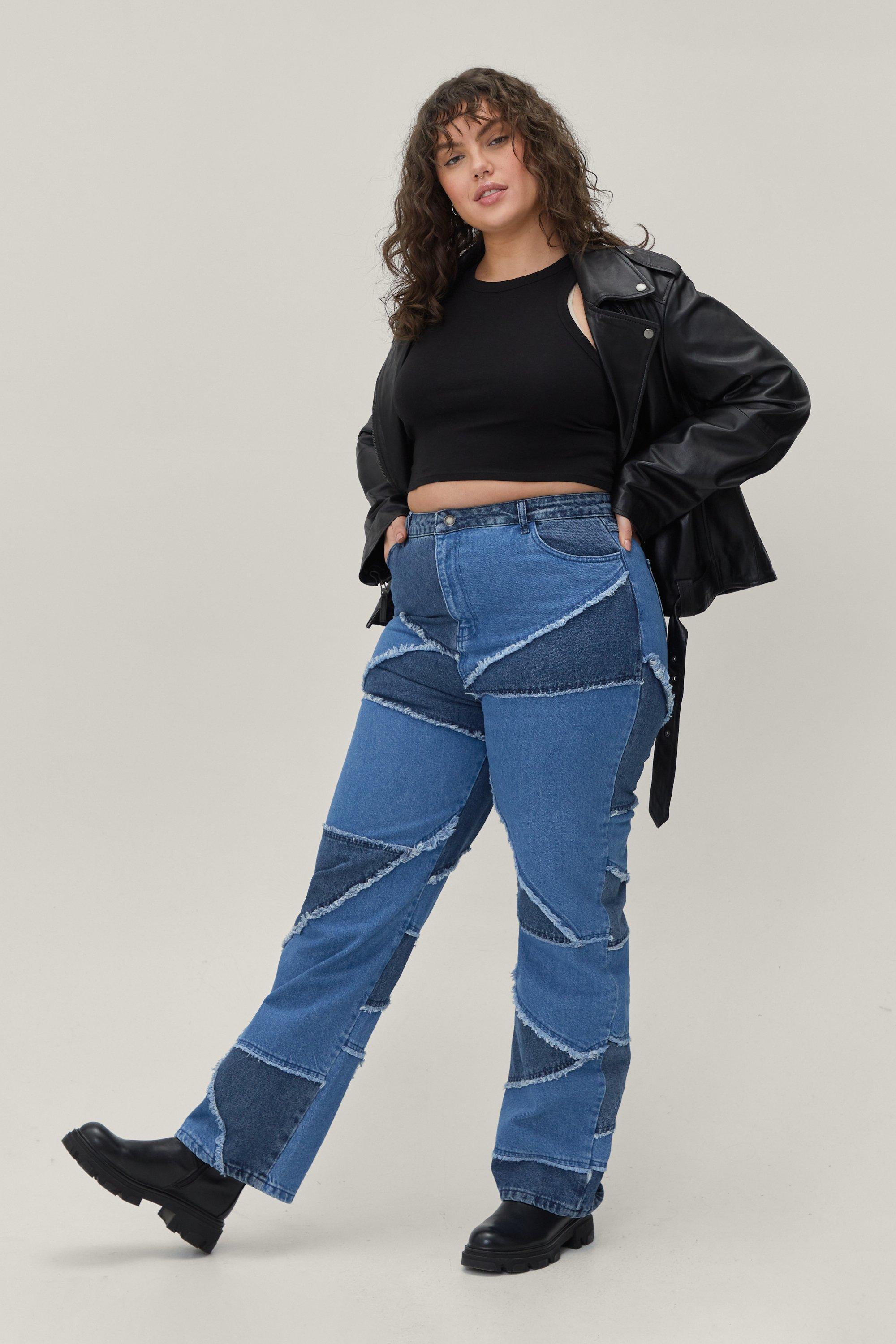 Plus Size High Waisted Denim Mom Jeans