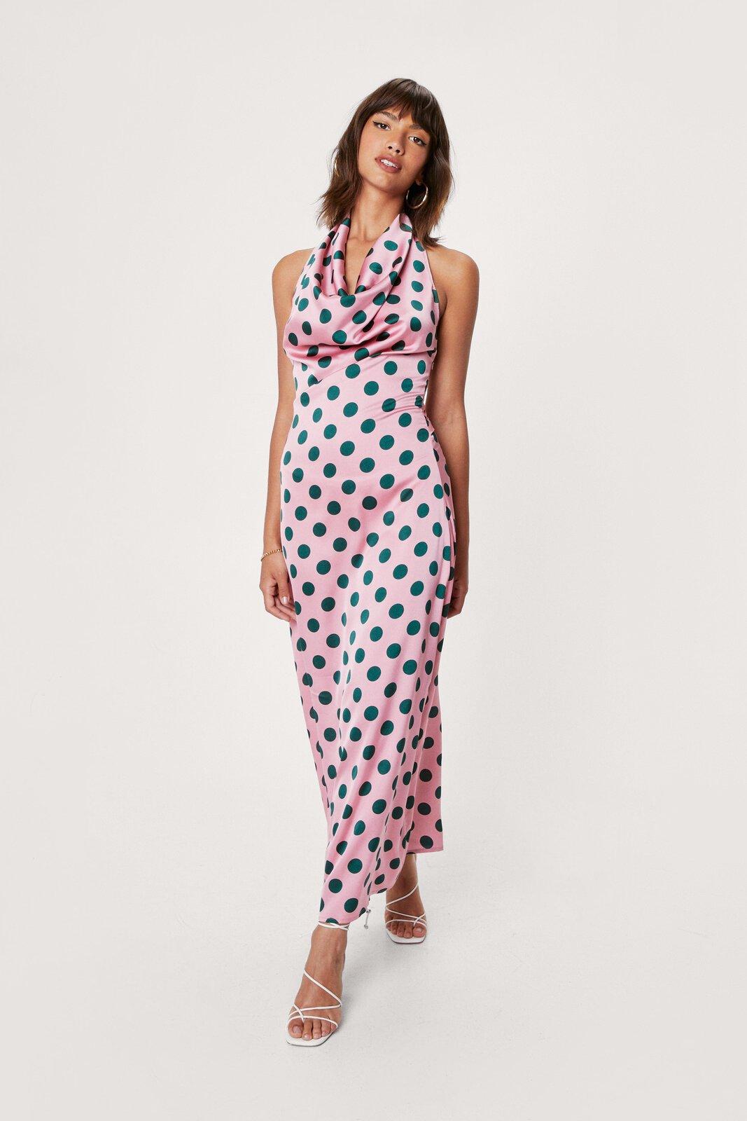 Topshop pink polka sales dot dress