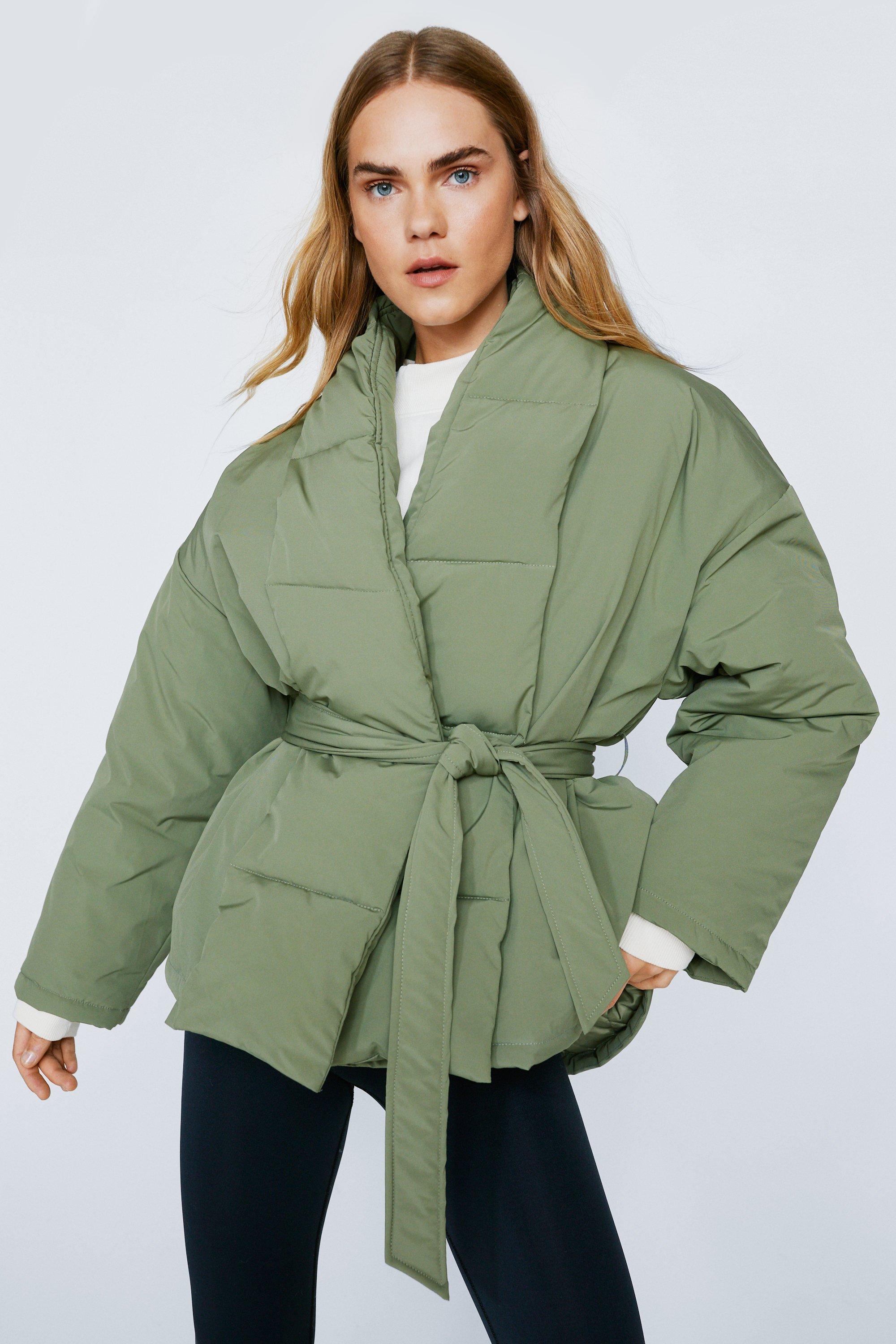 Oversized Padded Belted Long Sleeve Jacket | Nasty Gal