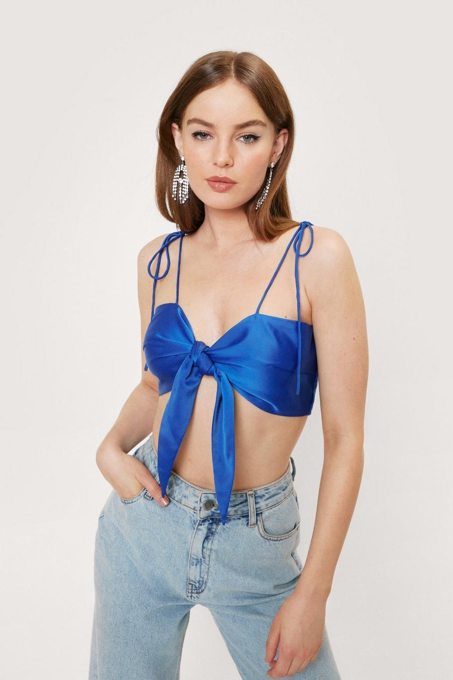 Bow Tie Front Cropped Bralette
