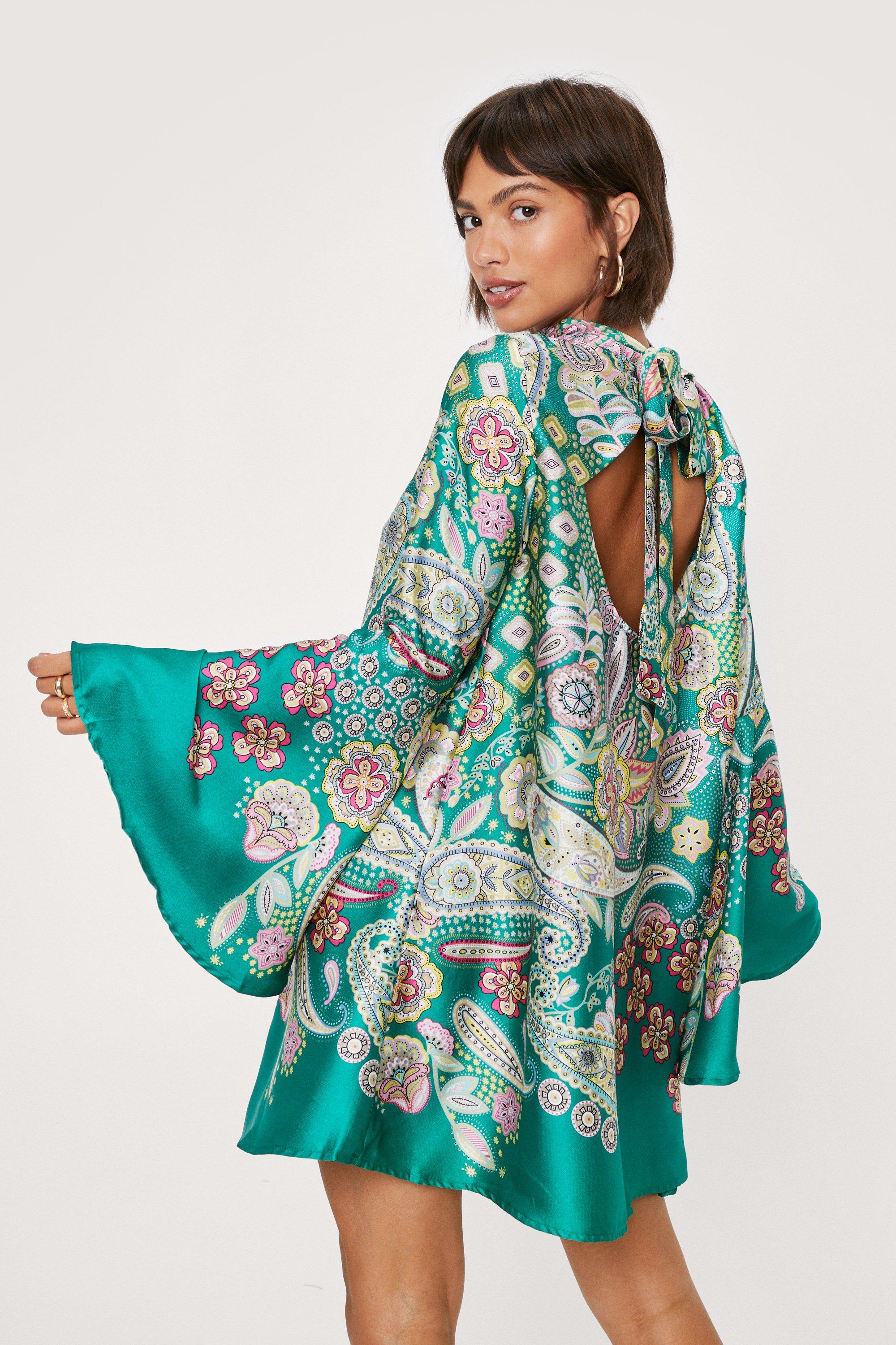 Paisley dress on sale with bell sleeves