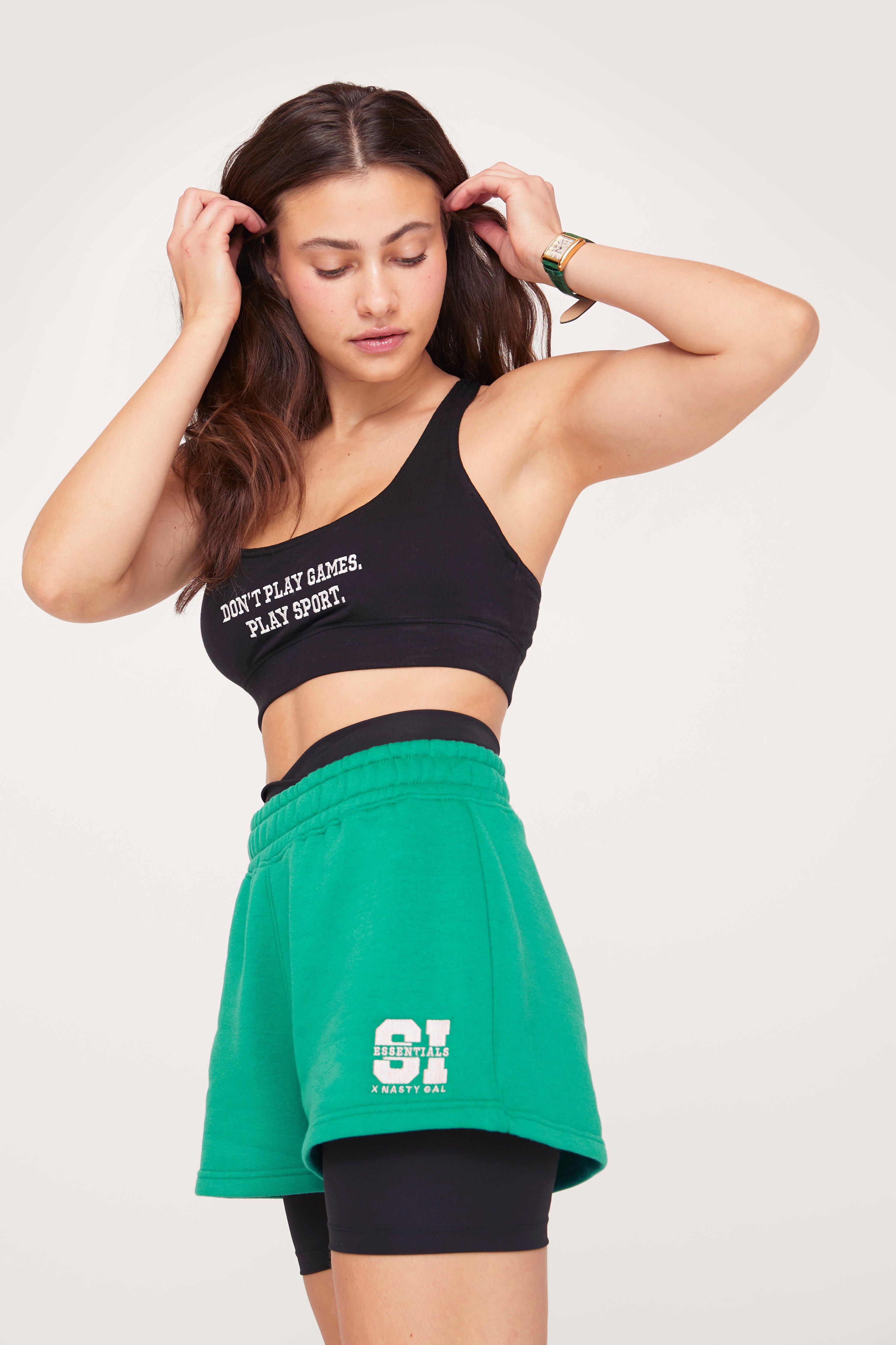 Don't Play Games Play Sport Graphic Bralette