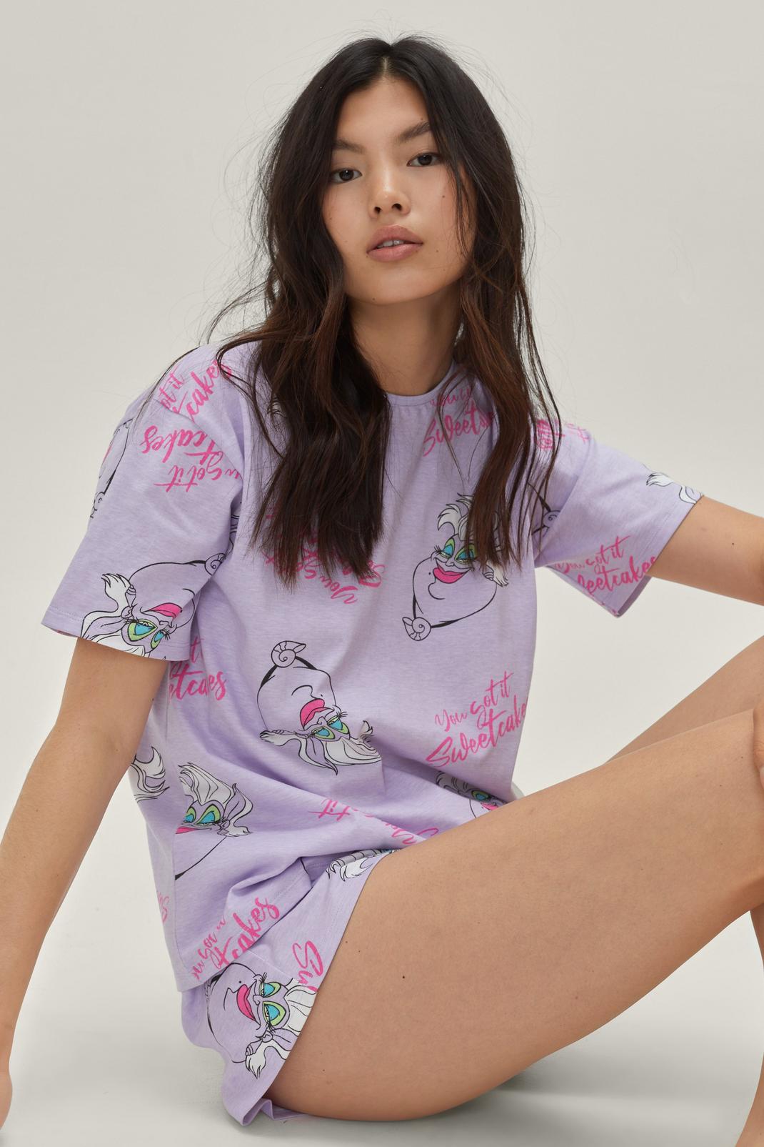 Pyjama t-shirt & short assorti à impressions La petite sirène, Pink image number 1