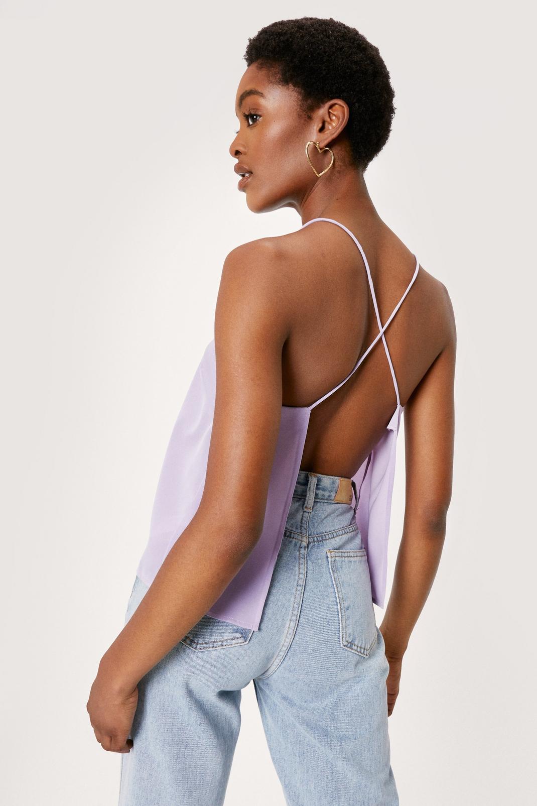 Lilac Strappy Open Back Cami Top image number 1