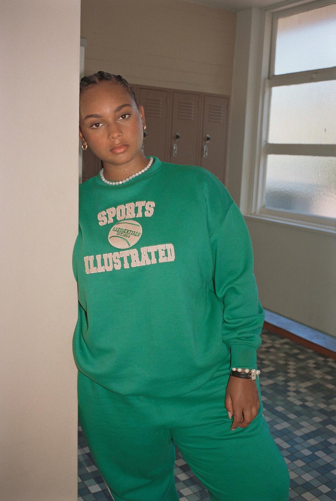 Green Sports Illustrated Graphic Sweatshirt  image number 1