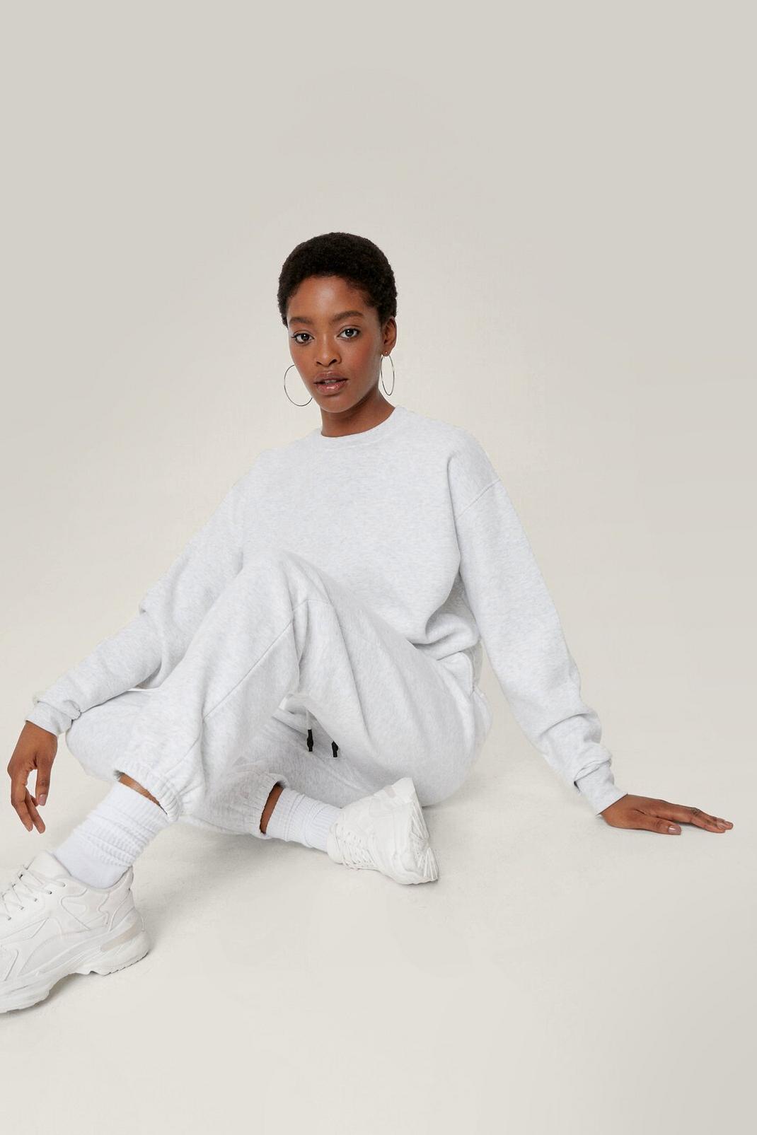 Grey marl Core Oversized Sweater and Sweatpants Set image number 1