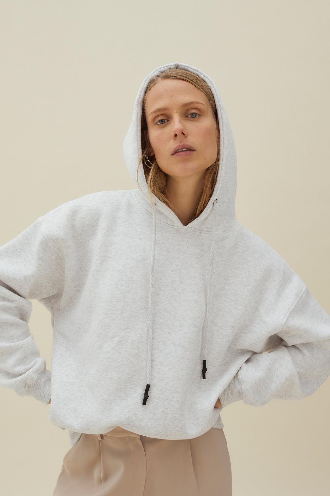 Grey marl Oversized Hoodie and Tracksuit Pants Set image number 1