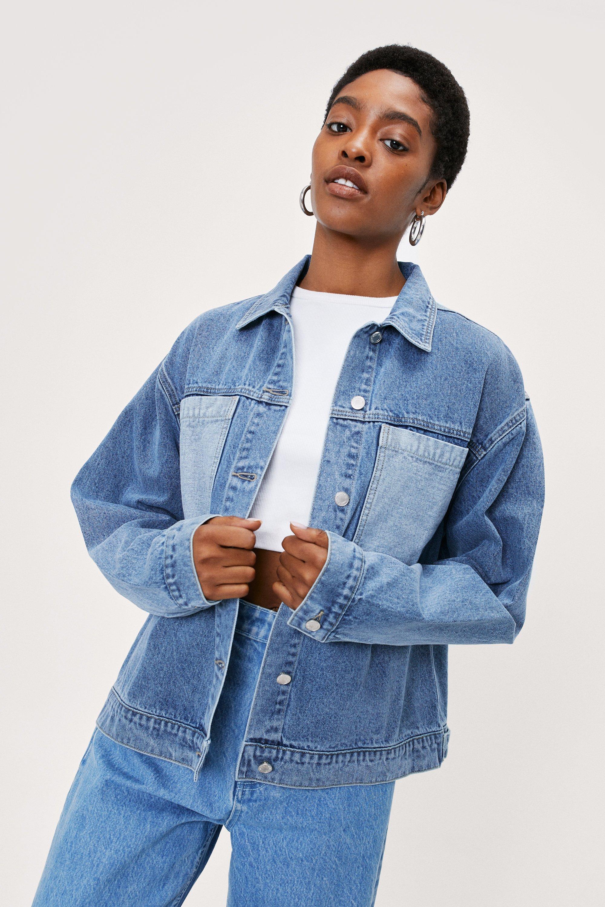 Color block best sale jean jacket