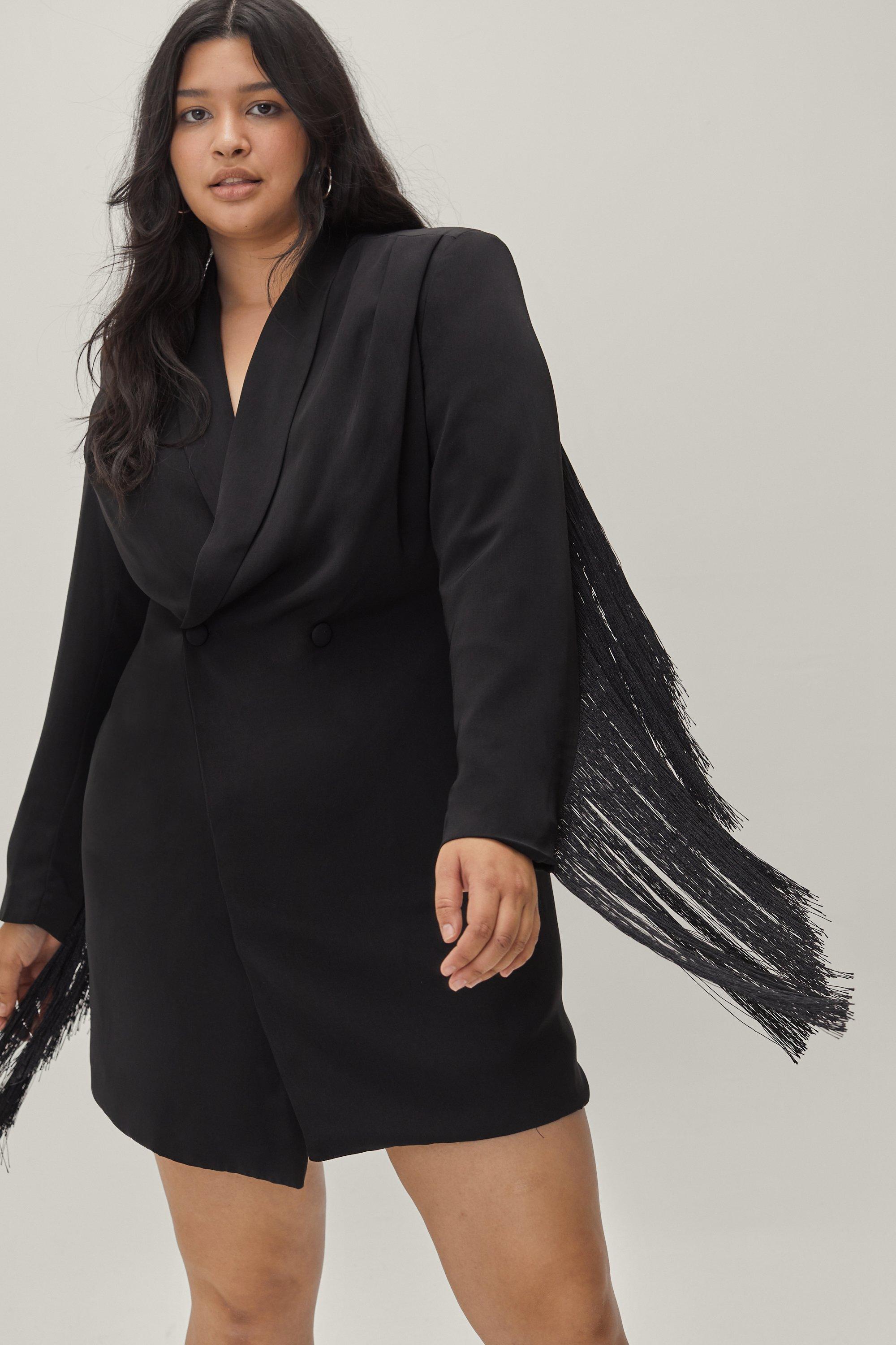 Plus Size Fringe Detail Blazer Dress | Nasty Gal