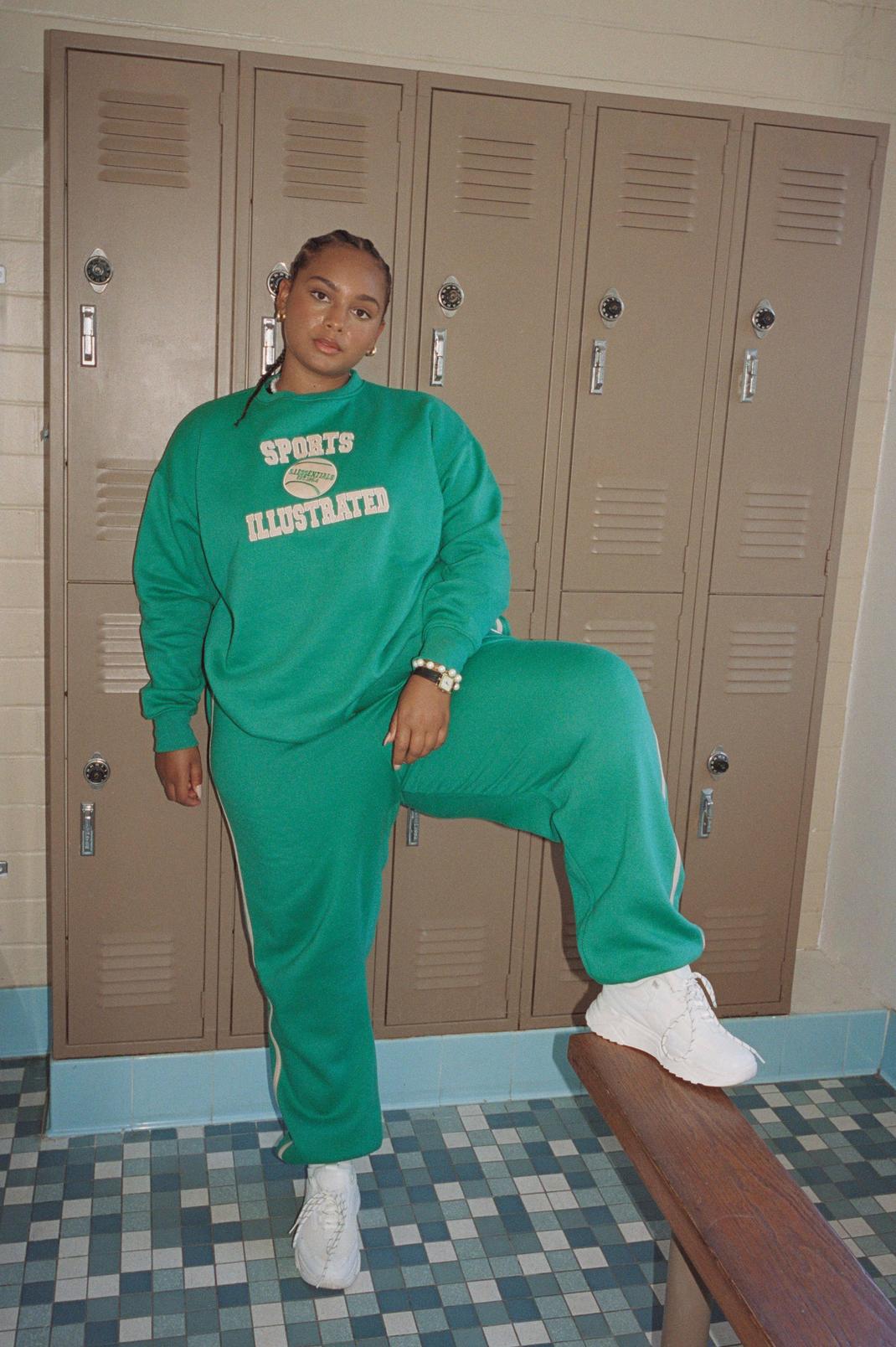 Plus Size Sports Illustrated Piped Tracksuit Pants image number 1