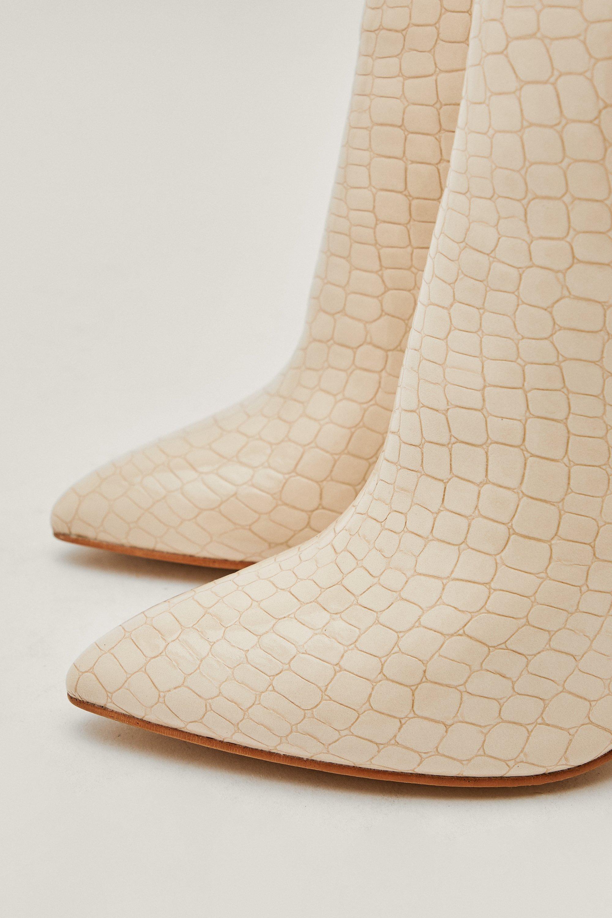 Faux croc 2025 leather booties