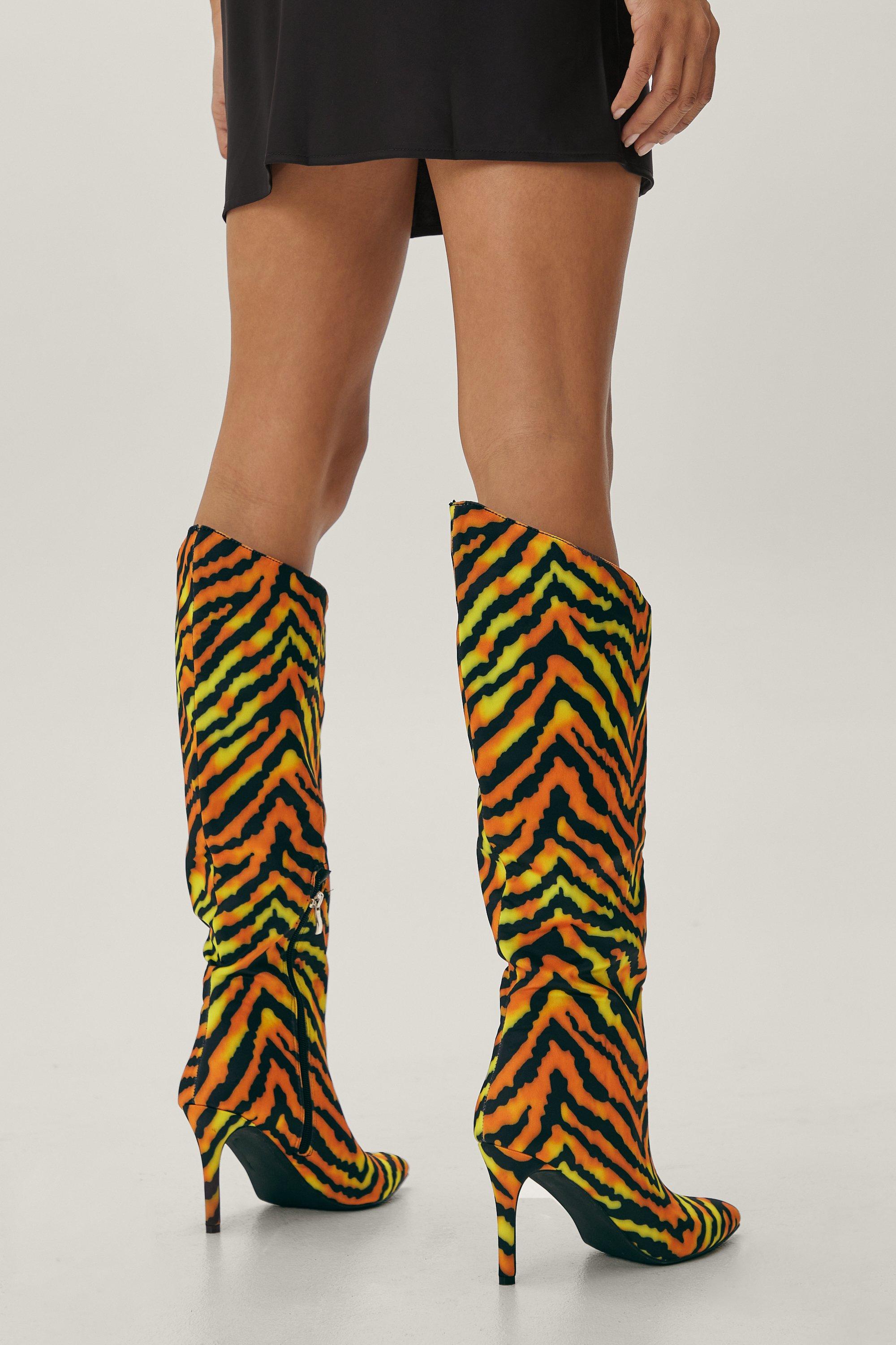 Animal print sale knee boots