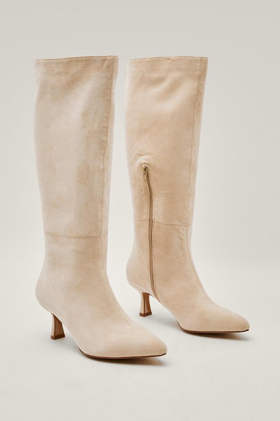 Knee High Pointed Faux Suede Boots