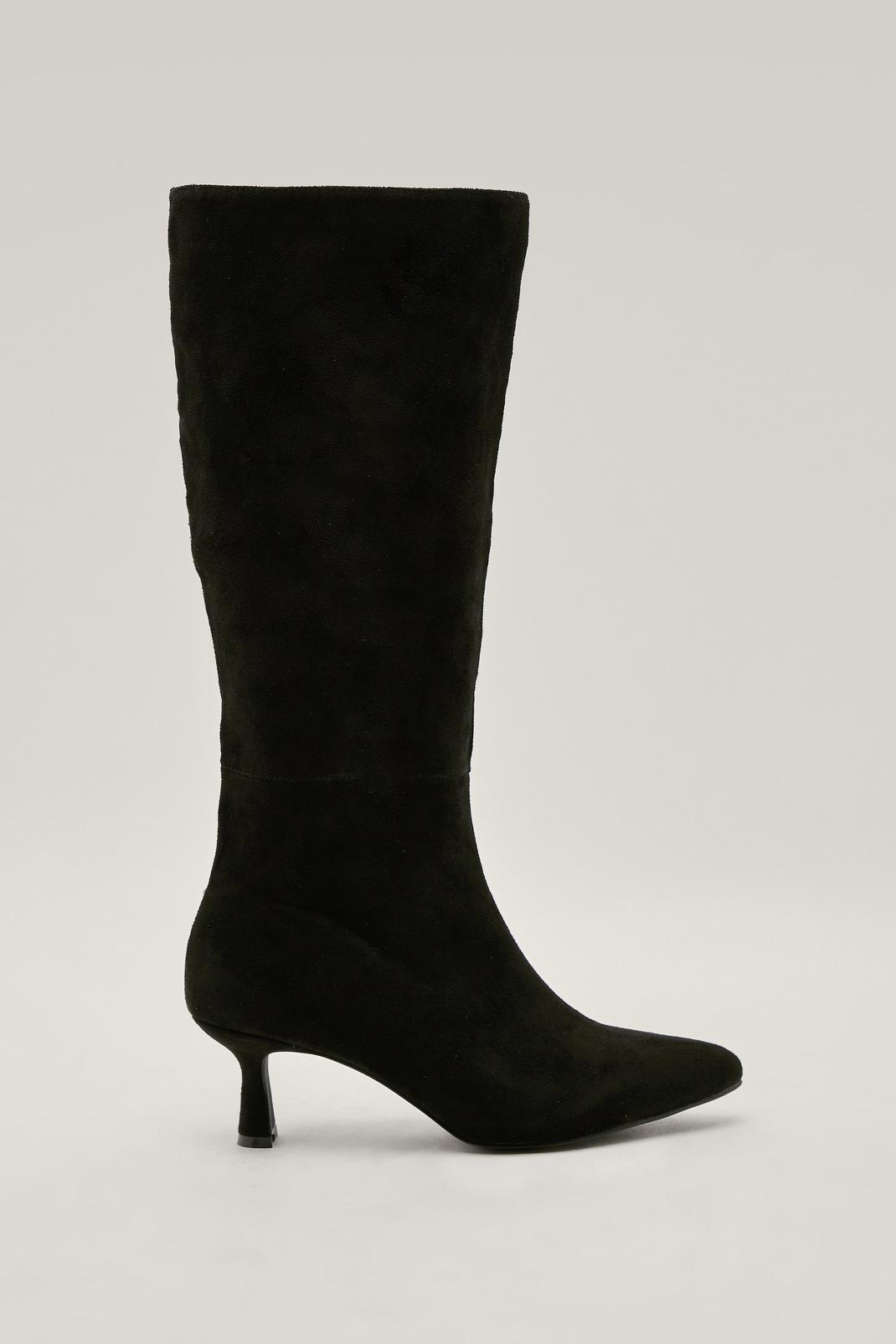 105 Knee High Pointed Faux Suede Boots image number 2