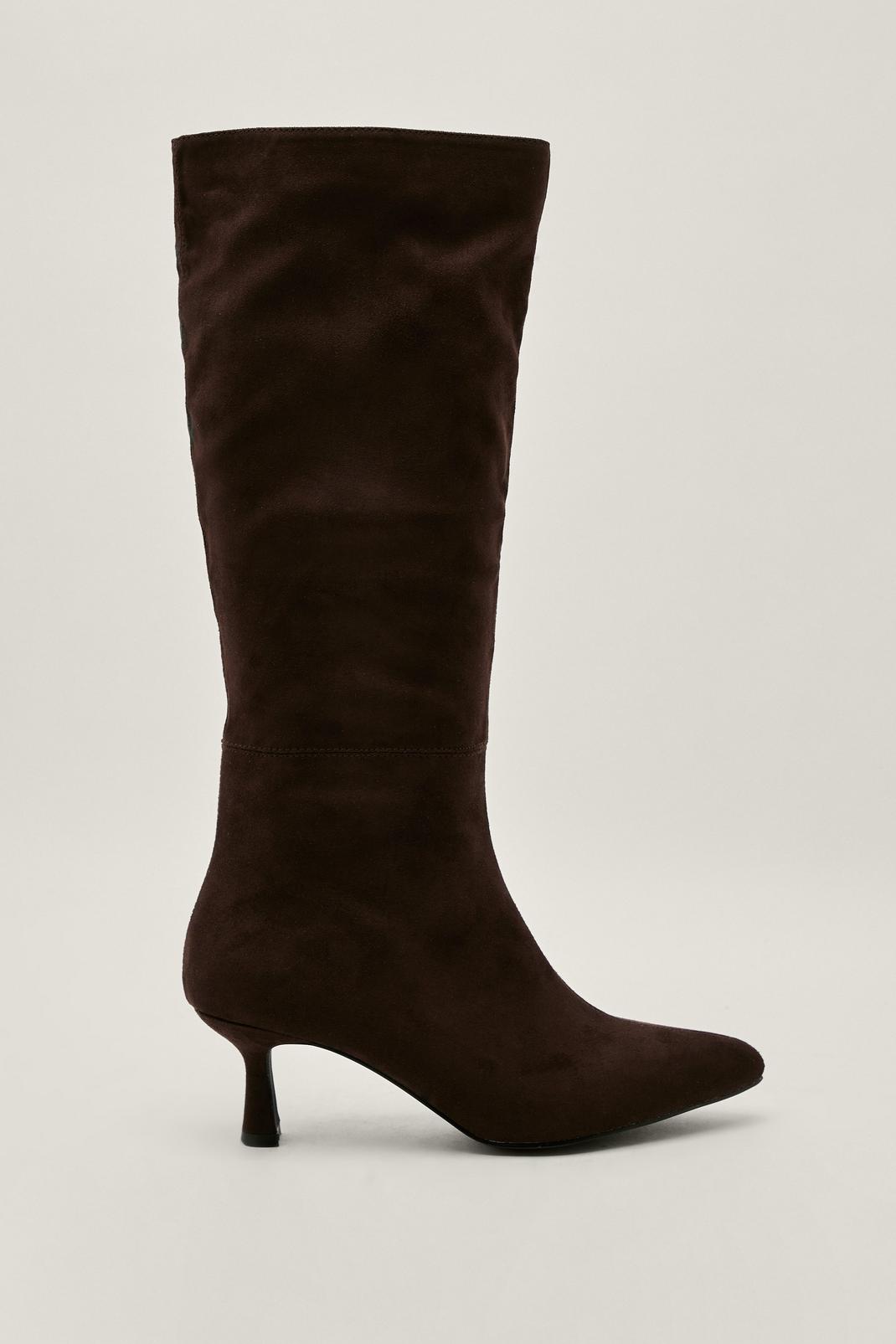 186 Faux Suede Pointed Knee High Boots image number 2