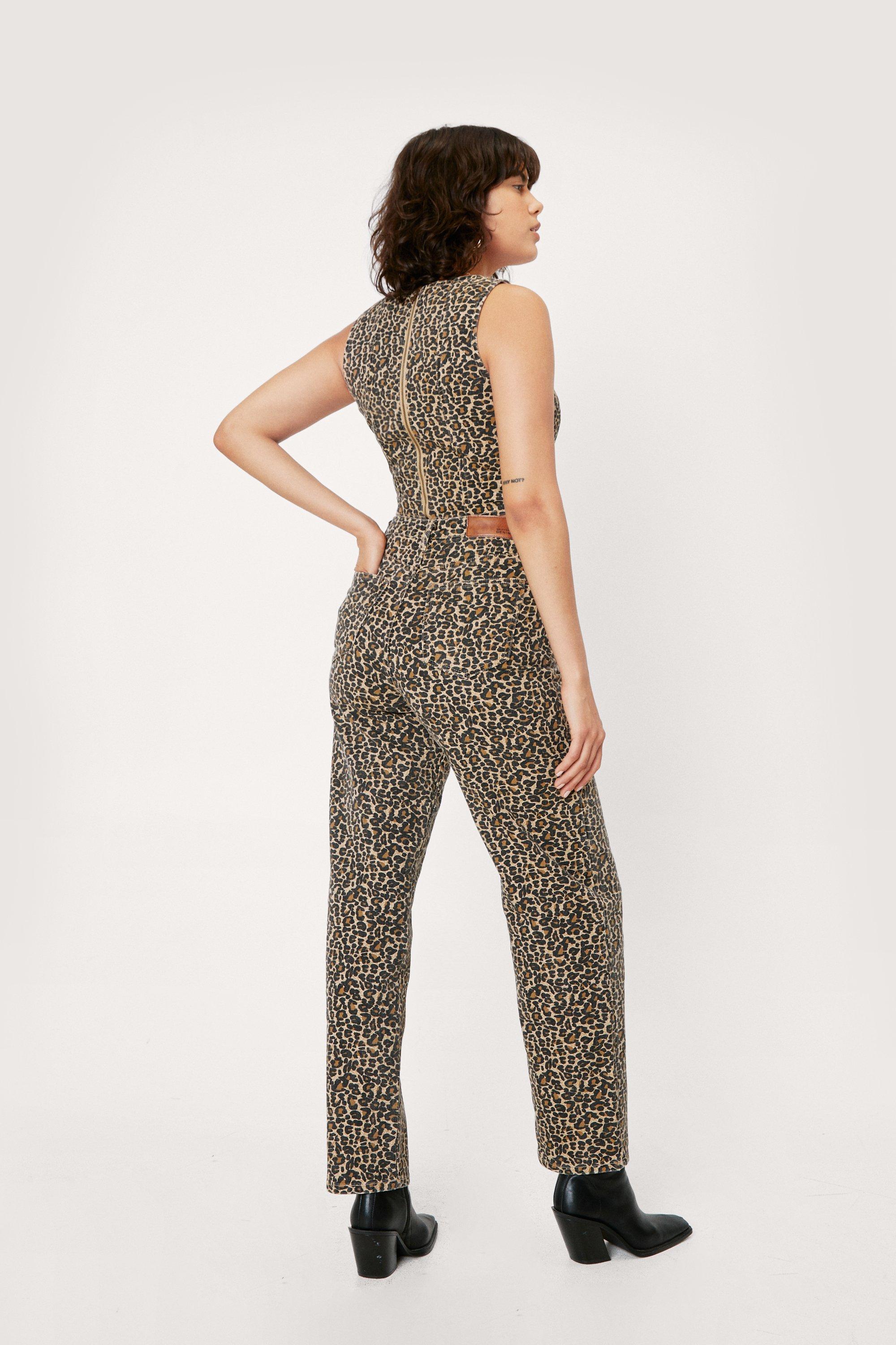 Leopard best sale denim jeans