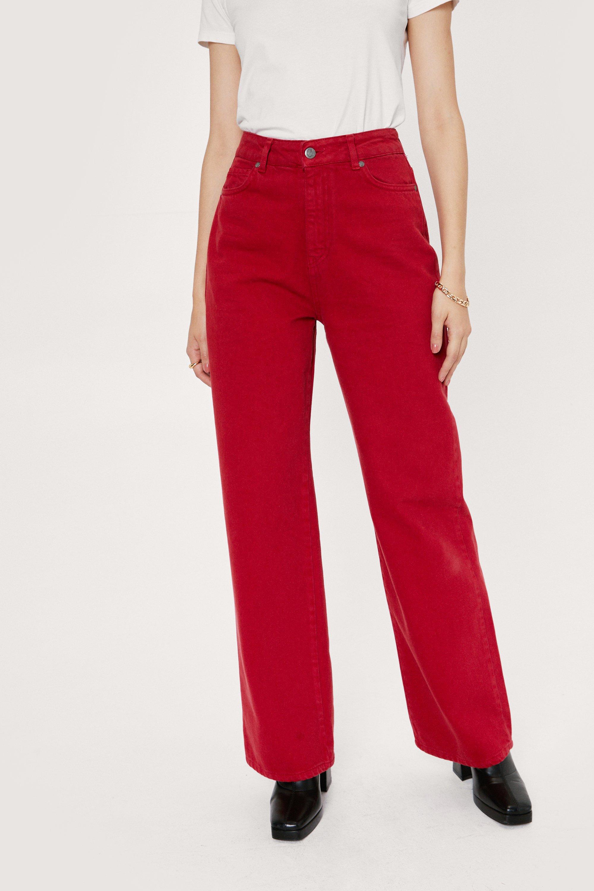 Colored straight sale leg jeans