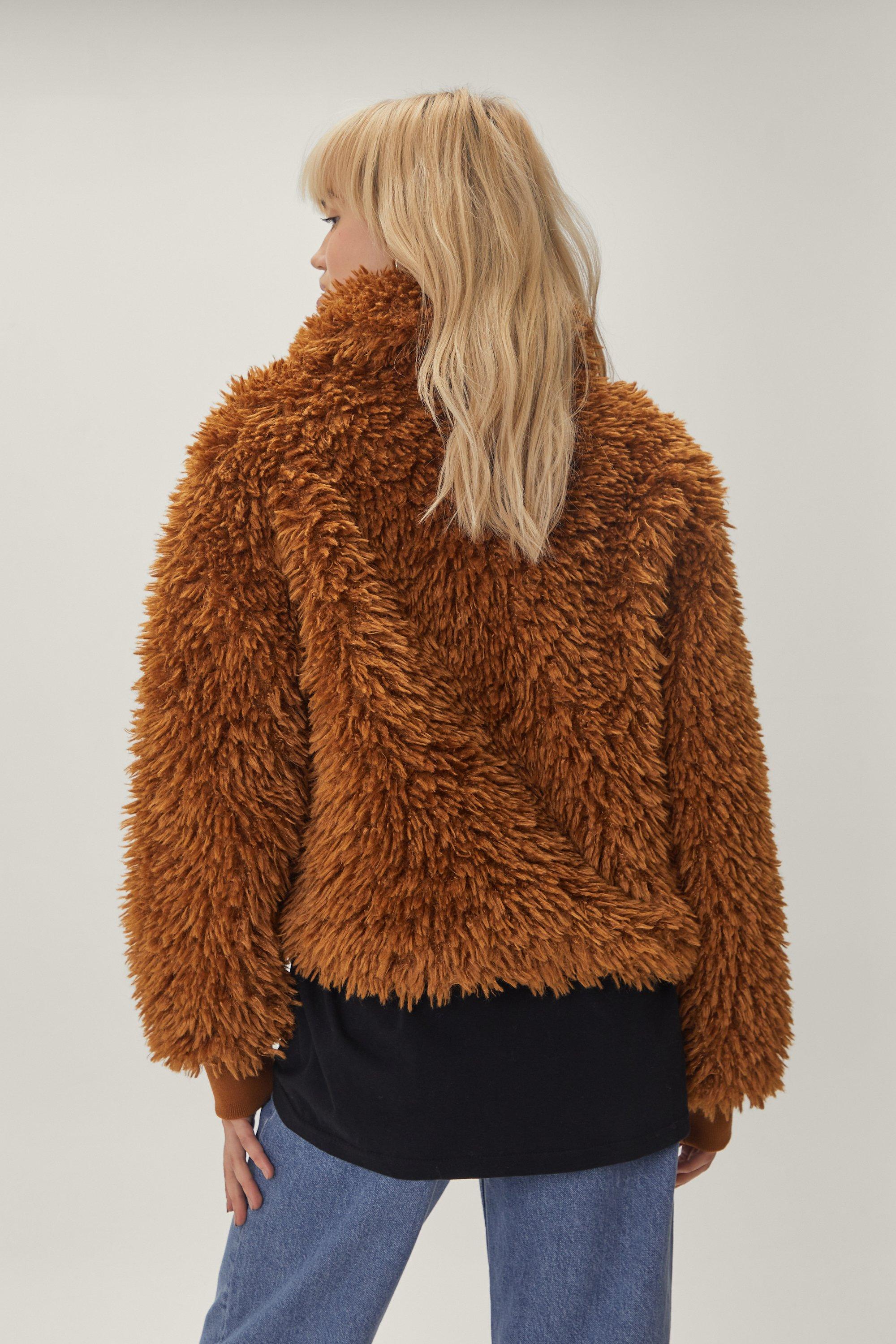 Borg faux fur clearance jacket