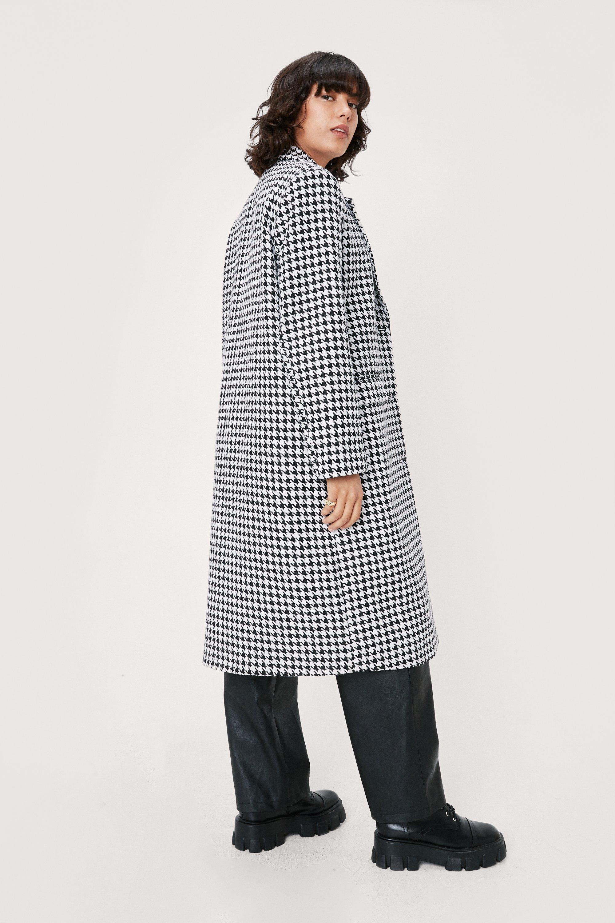 houndstooth oversized coat