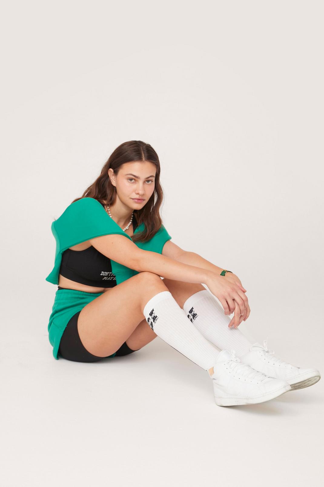 White Sports Illustrated Longer Length Socks image number 1