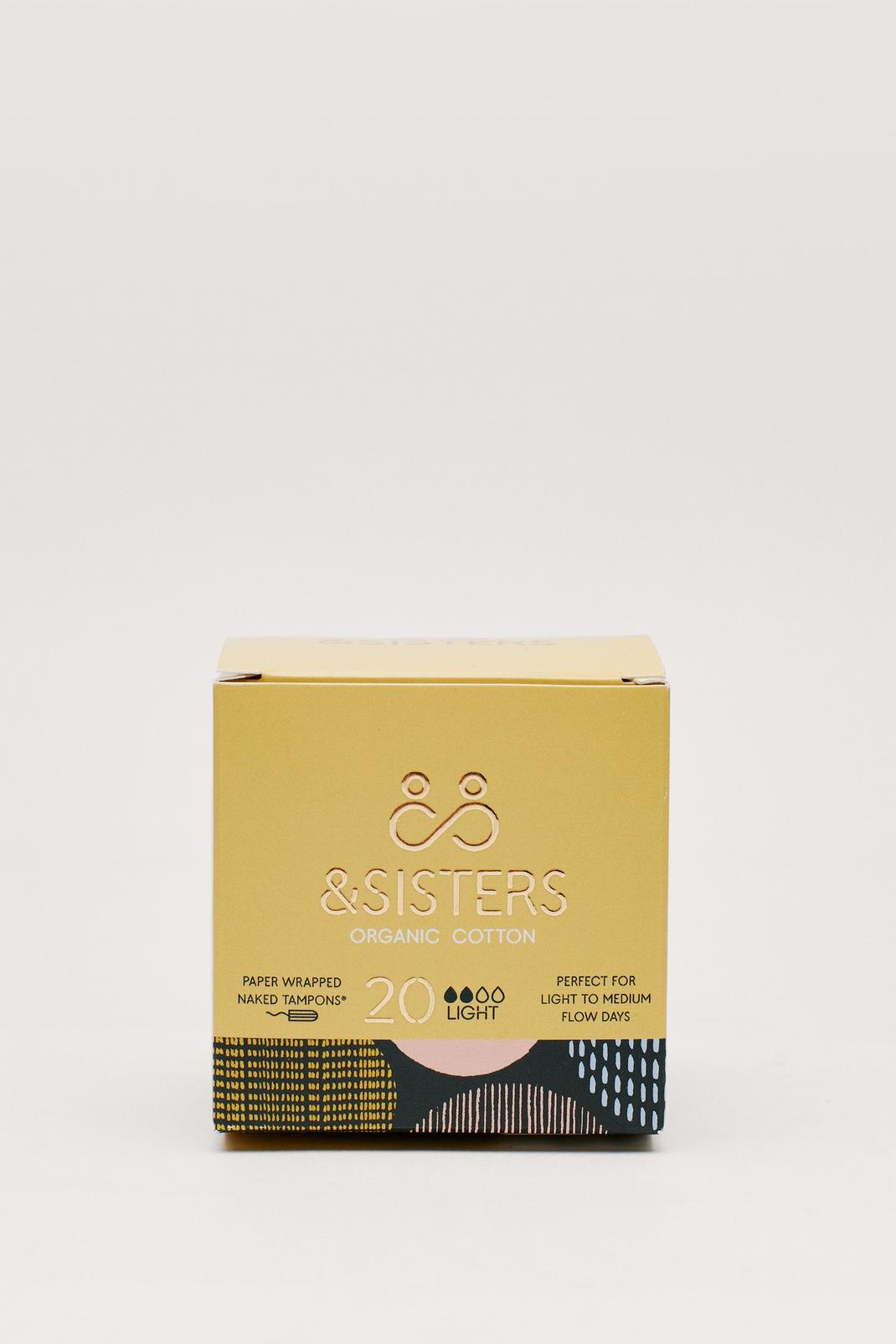 Boîte de 20 tampons en coton bio &Sisters avec applicateurs pour flux léger, Yellow image number 1