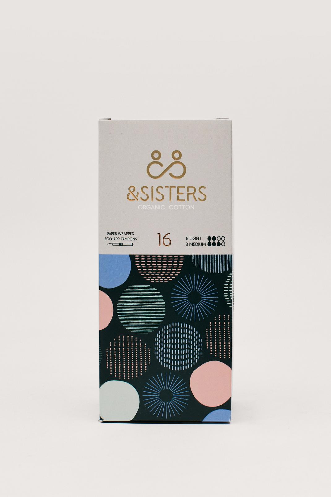 Boîte de 16 tampons en coton bio &Sisters avec applicateurs pour flux moyen, Grey image number 1