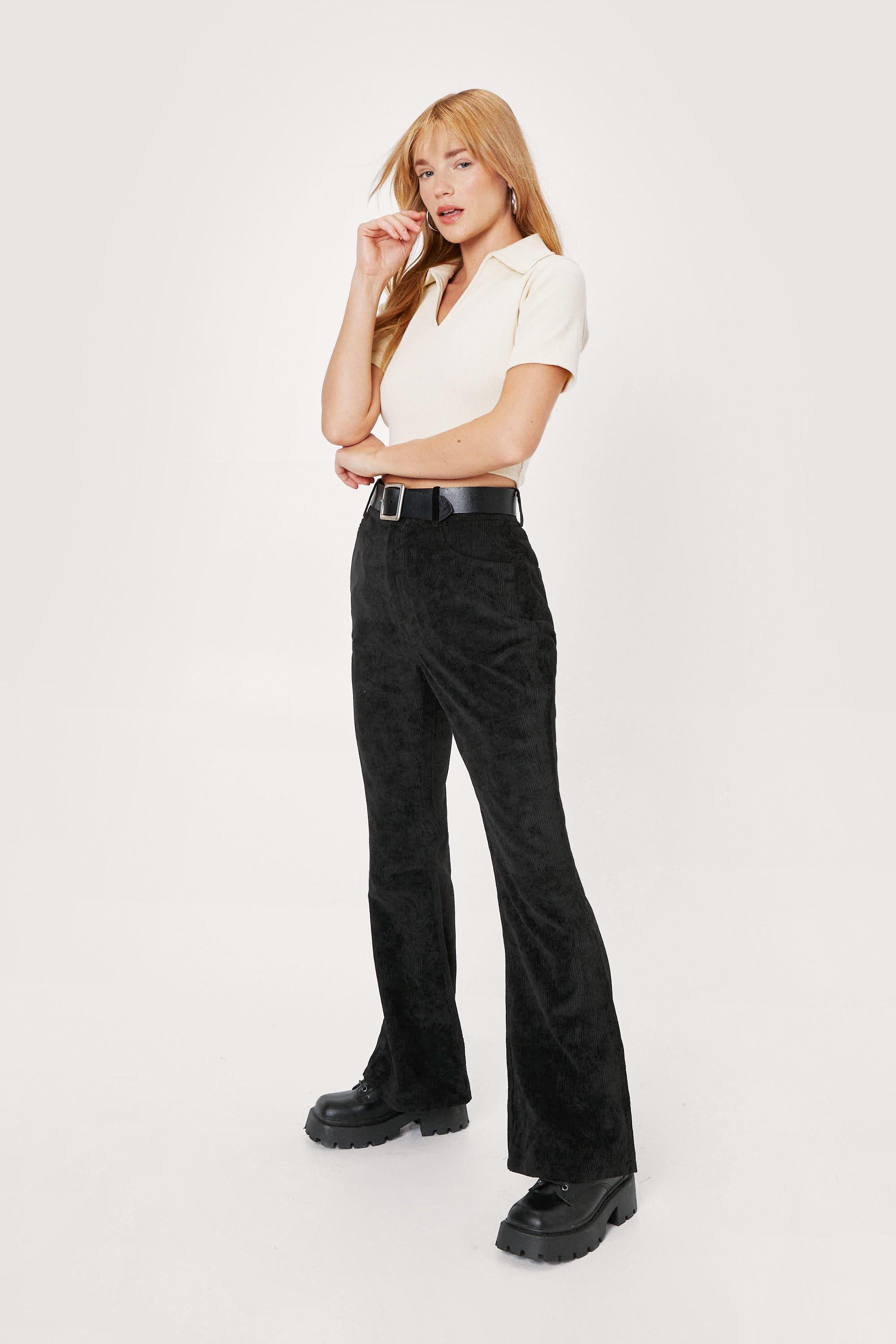 petite flare corduroy pants