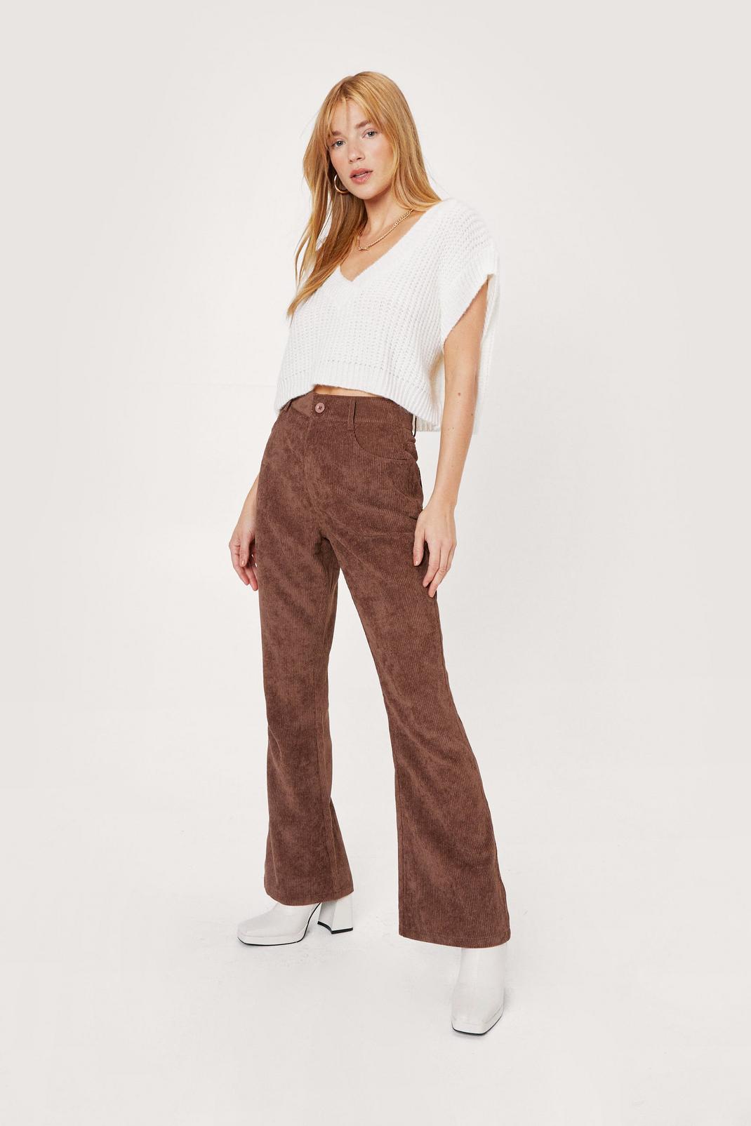 186 Petite Corduroy High Waisted Flared Pants image number 2