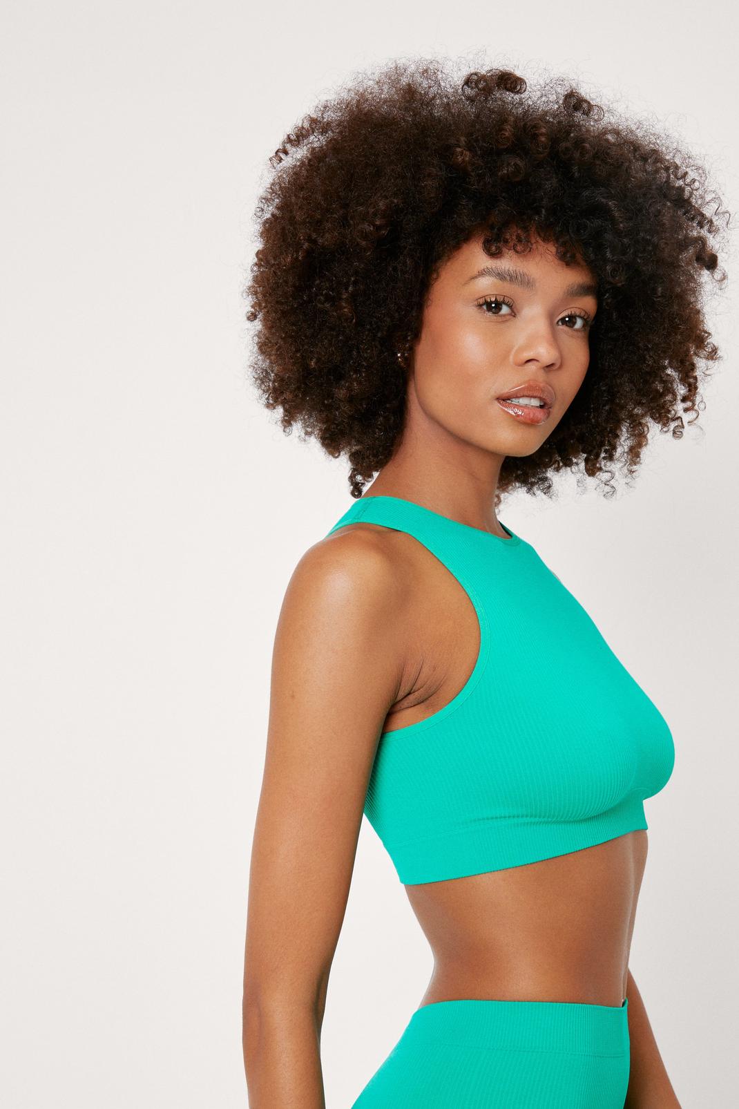 130 Recycled Seamless Crew Racerback Bralette image number 2