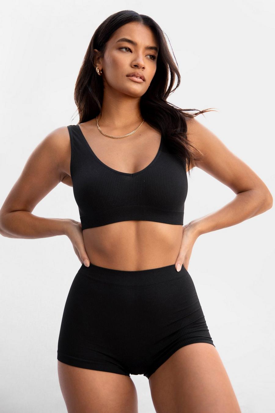 Recycled Seamless Ribbed Scoop Bralette