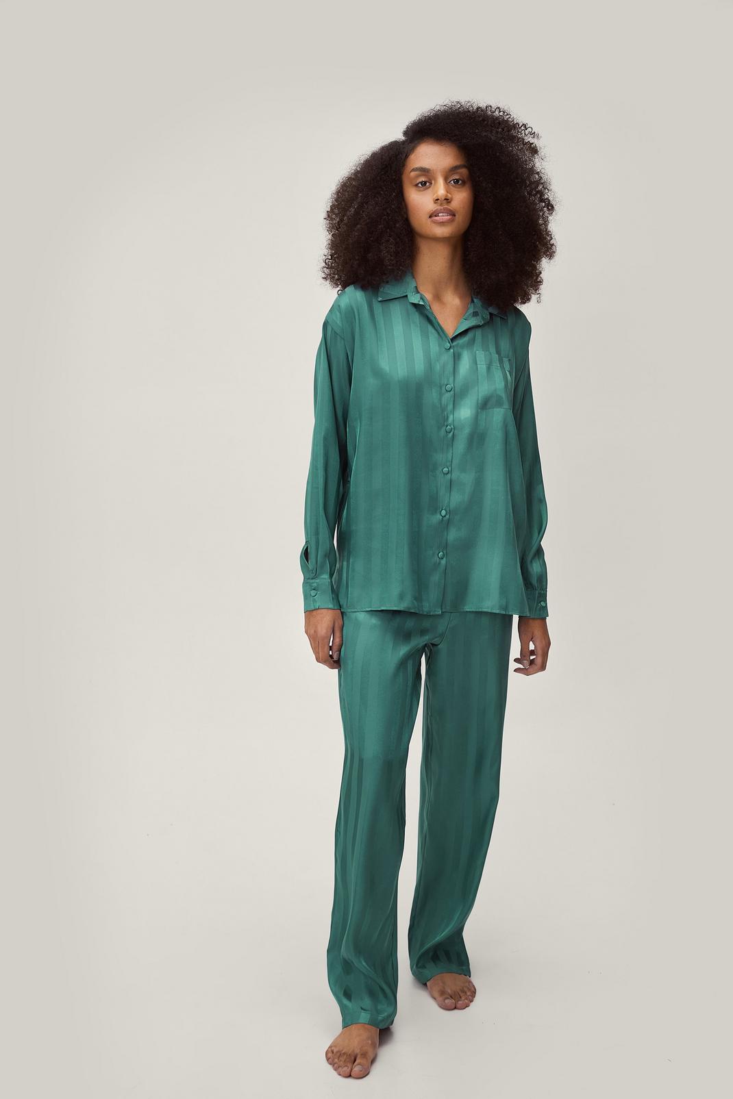 Emerald Premium Jacquard Stripe Oversized Trouser Set image number 1
