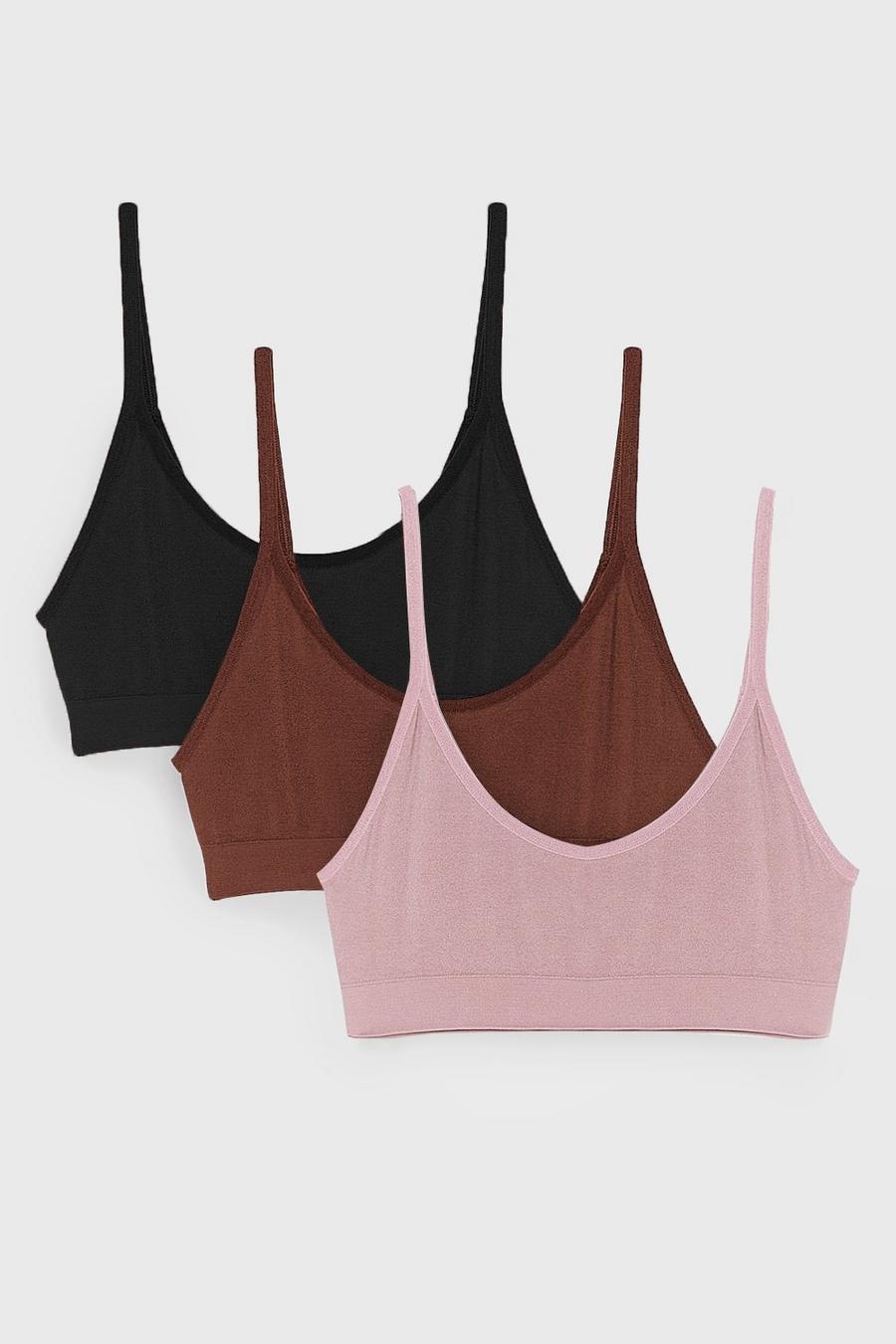 Recycled Seamless 3-pc Scoop Bralette Set