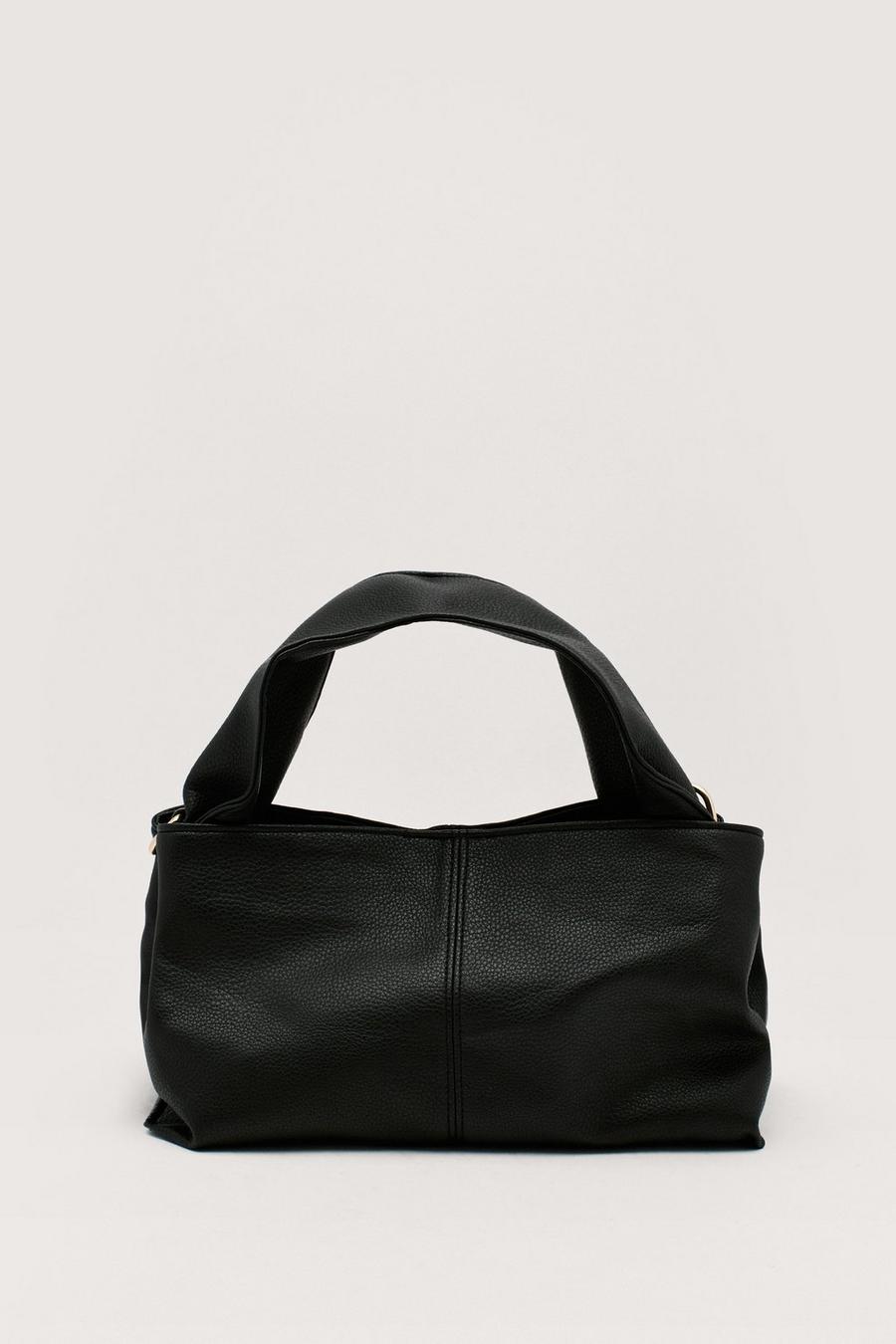 Faux Leather Slouchy Day Tote Bag