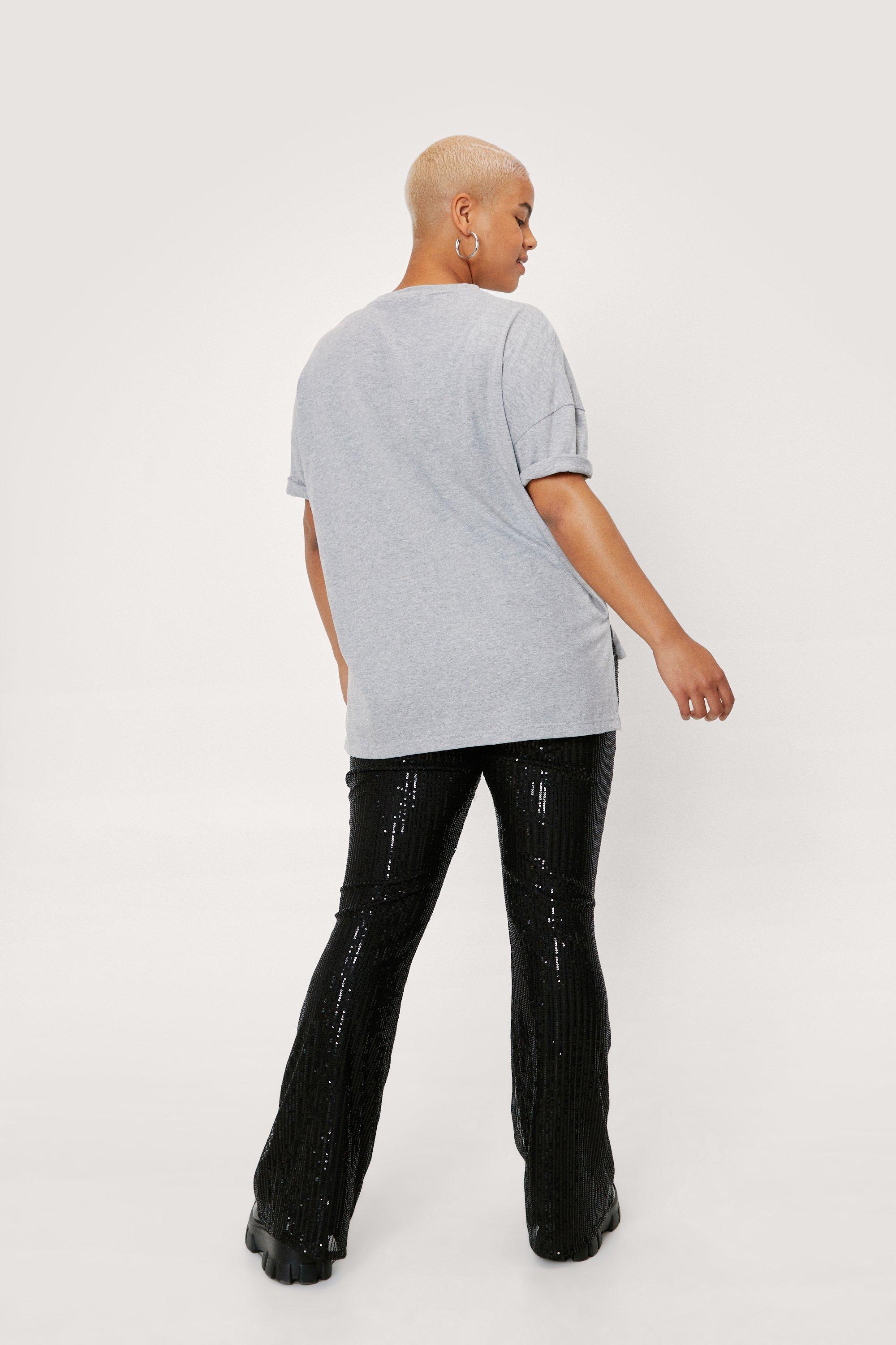 plus size sequin flare pants