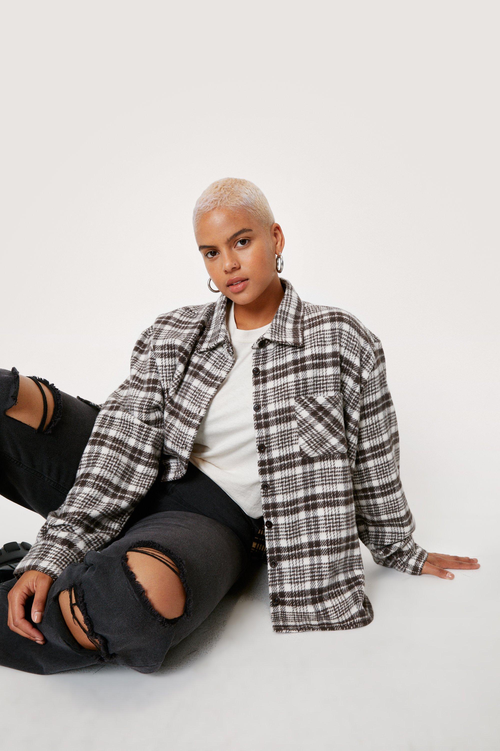 plus size check jacket