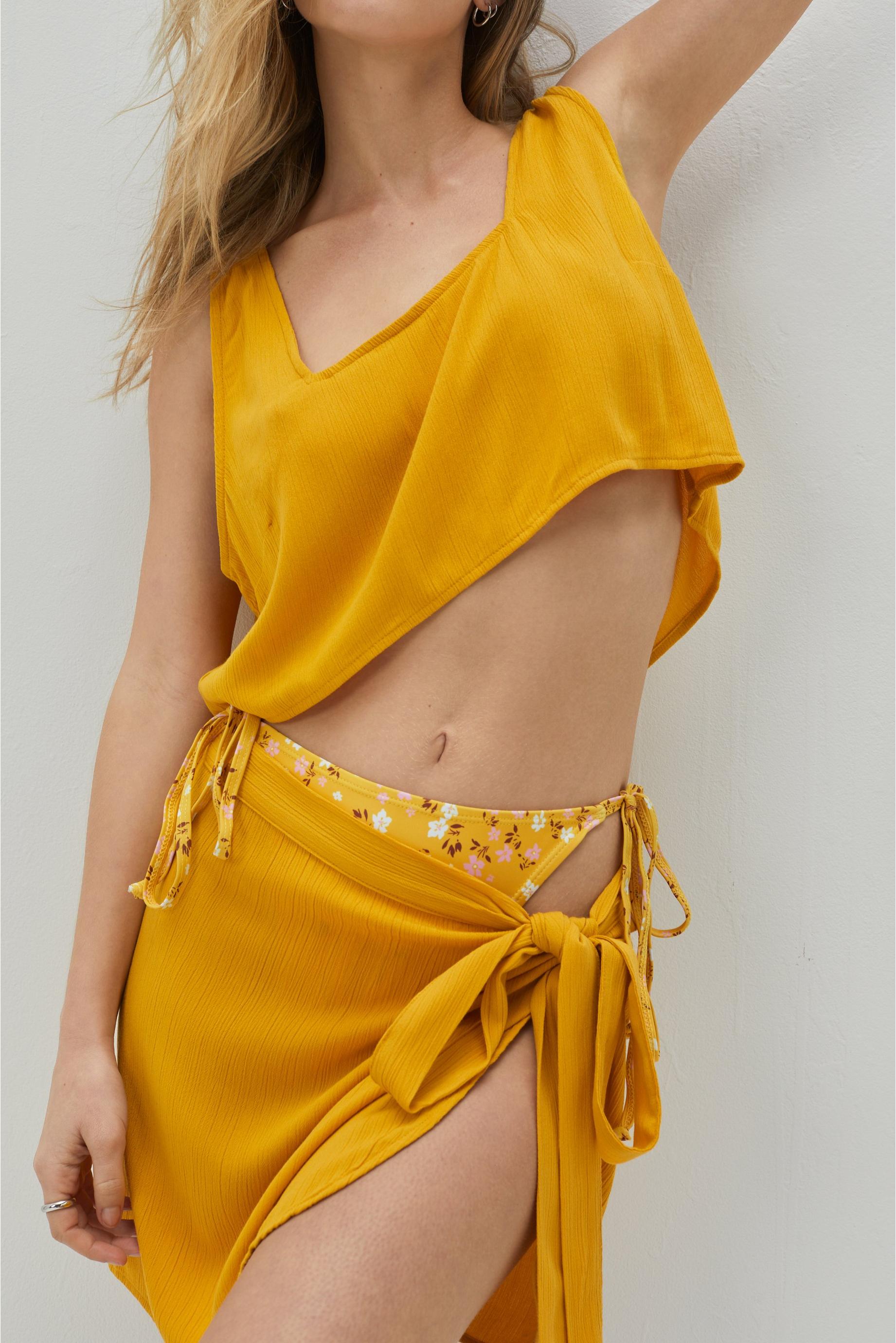 Crinkle Crop Top and Sarong Cover-Up Set