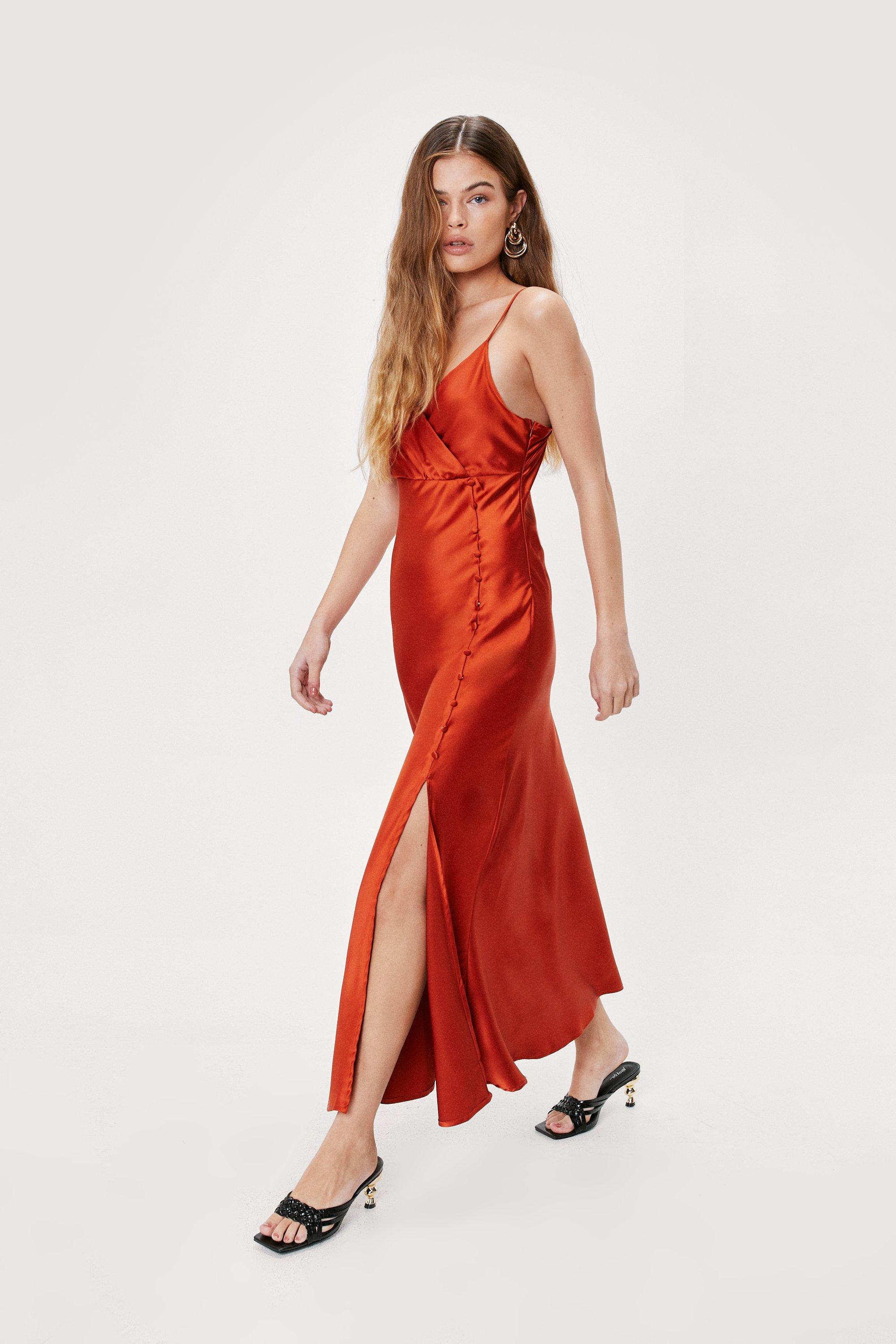 Button front shop slip dress