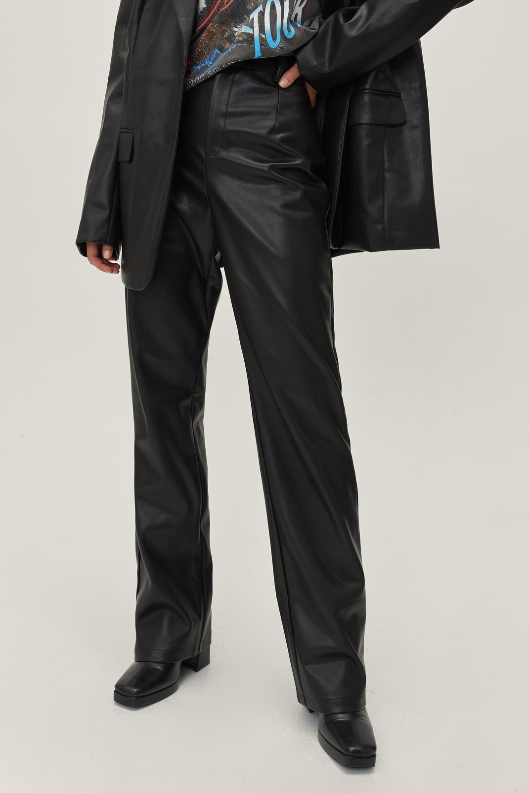105 Faux Leather Tailored Straight Leg Pants image number 2