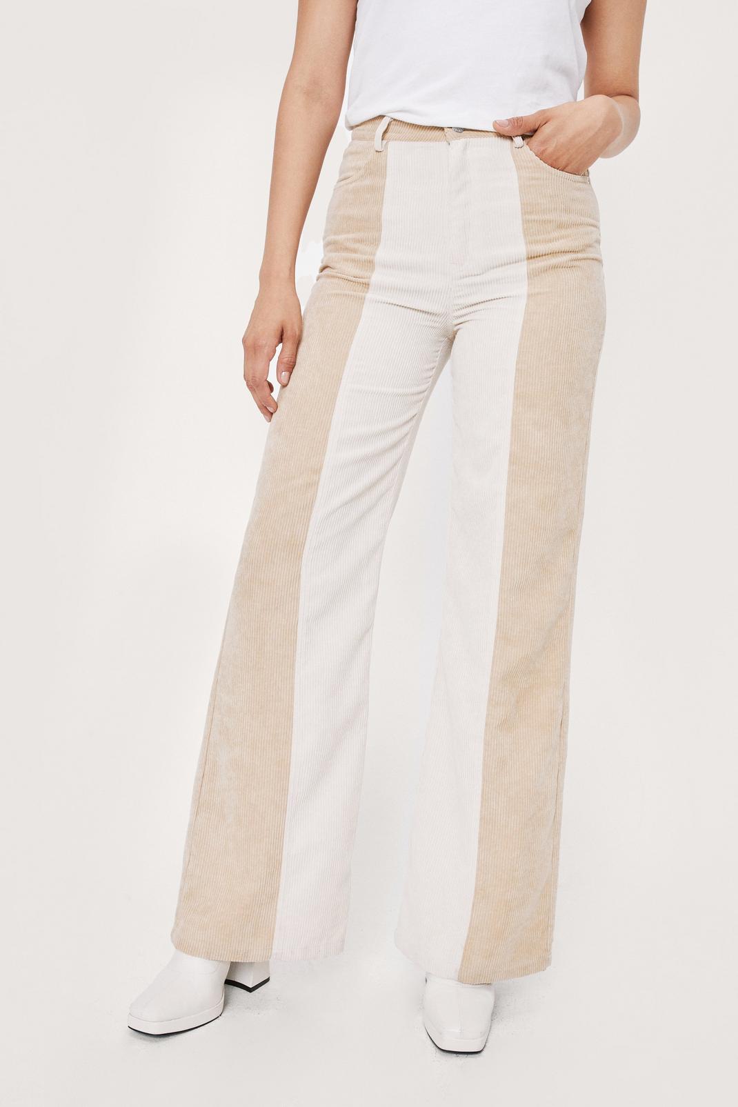 two tone corduroy pants