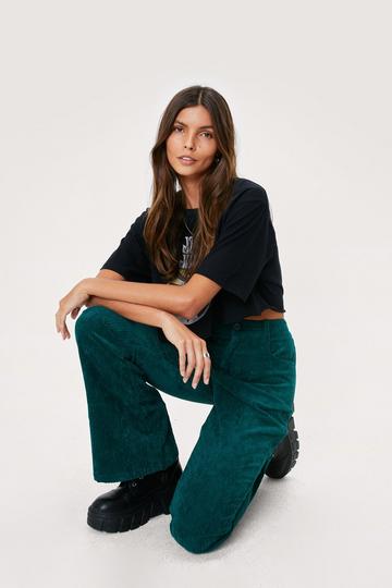 Premium Cord Flare Pants teal