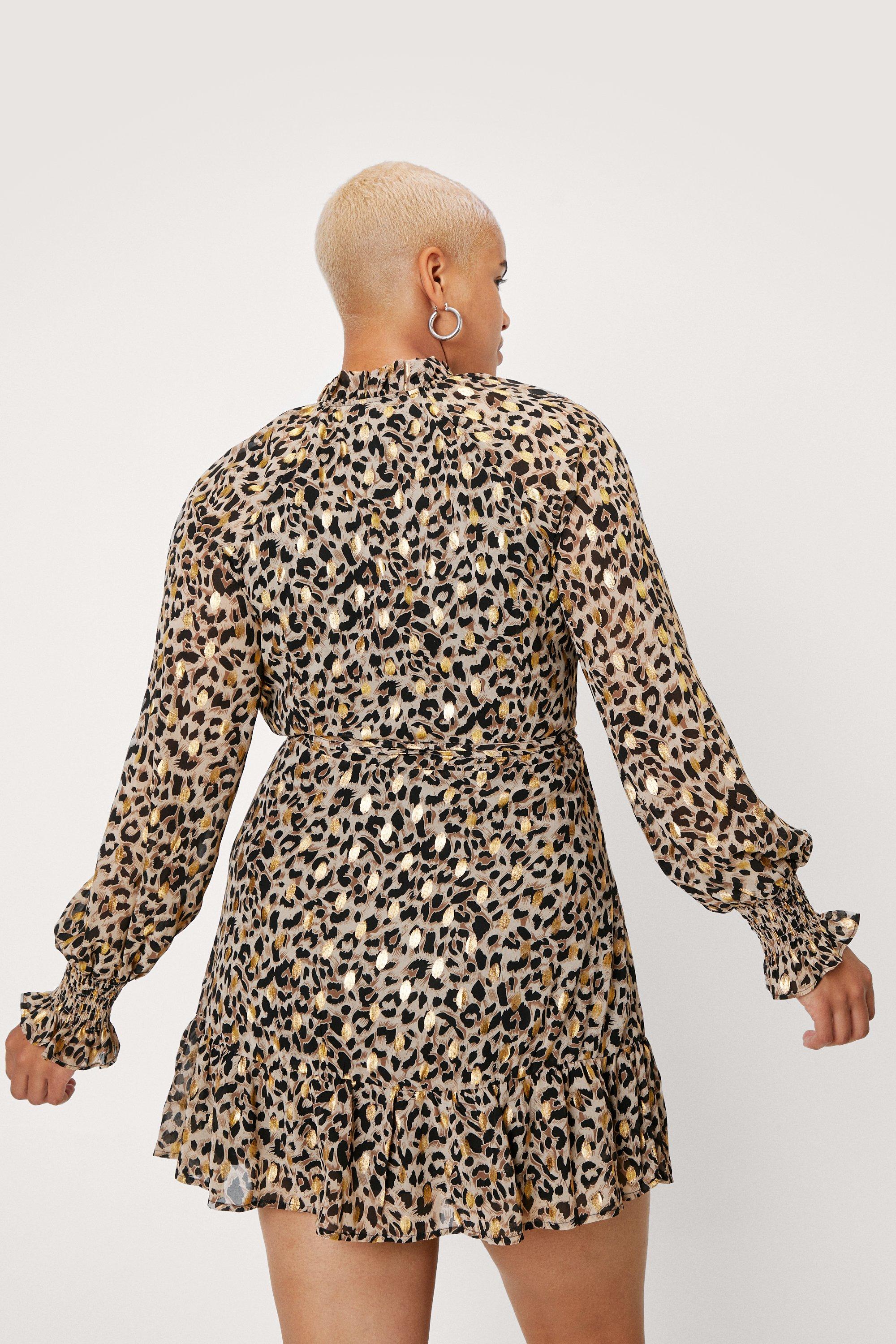 Leopard print hot sale tie dress