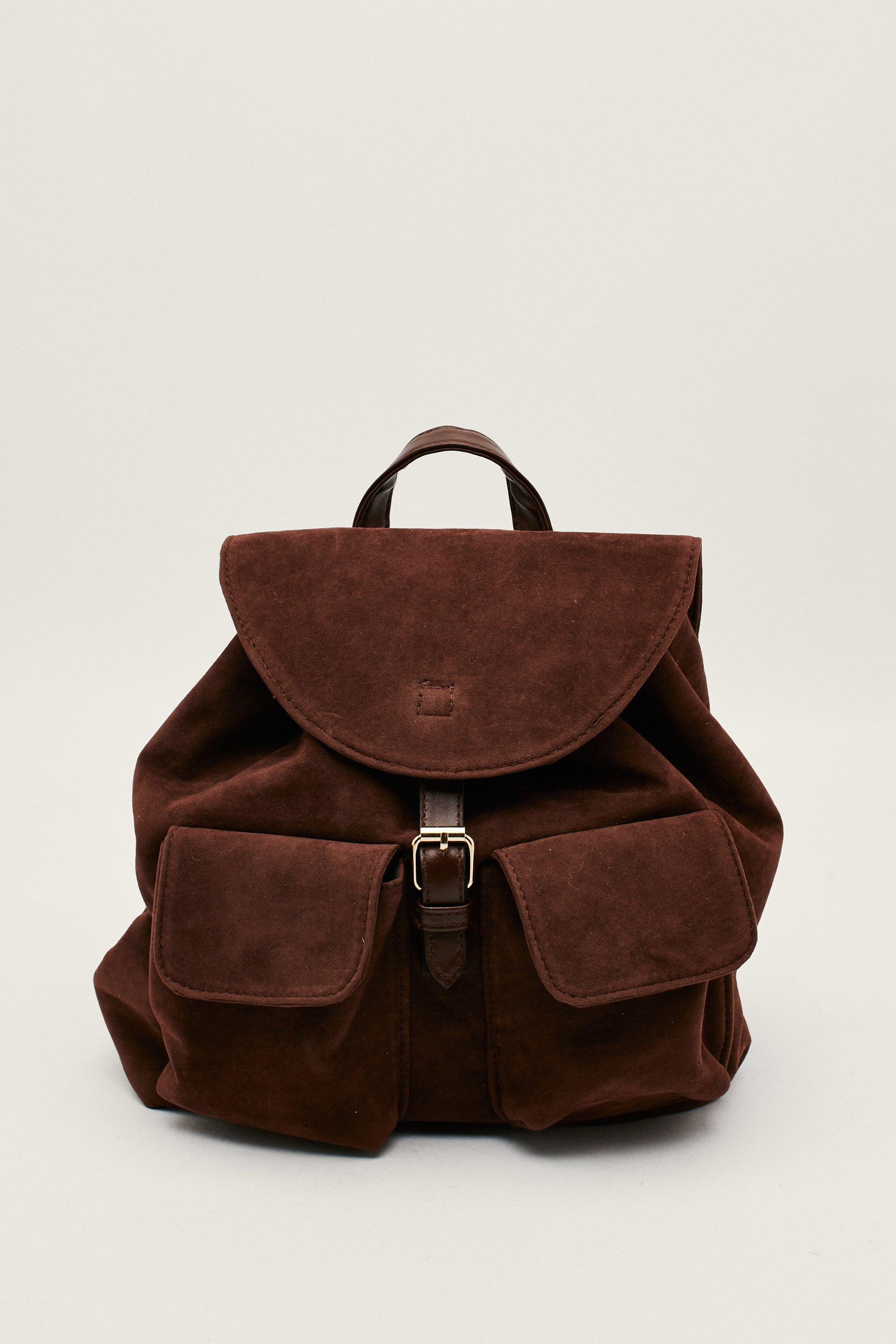 Faux 2025 suede backpack