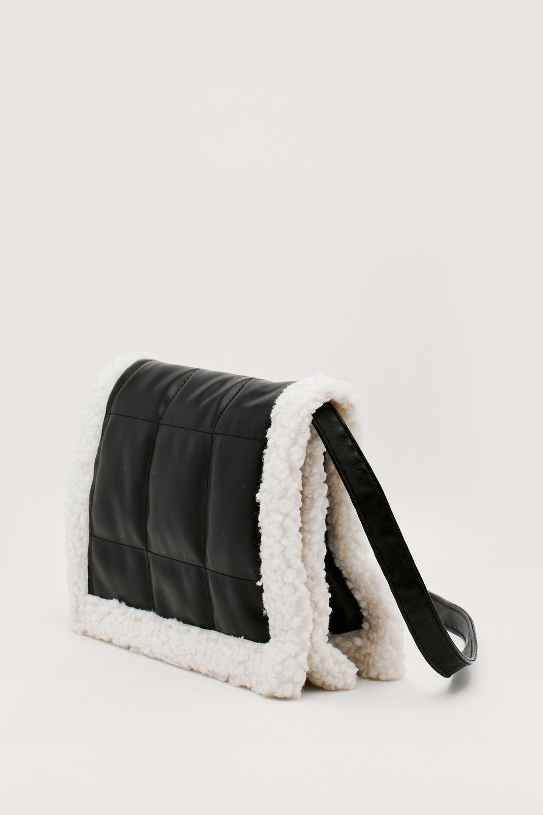 105 Faux Shearling Trim Padded Crossbody Bag image number 2