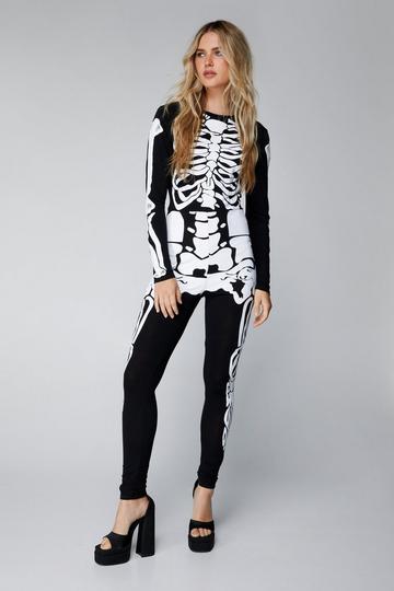 Black Long Sleeve Skeleton Jumpsuit