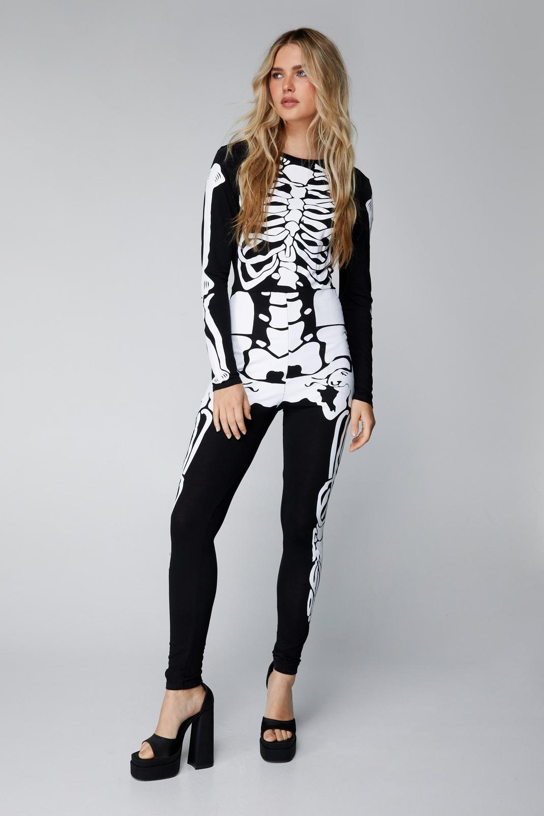 Black Long Sleeve Skeleton Jumpsuit image number 1